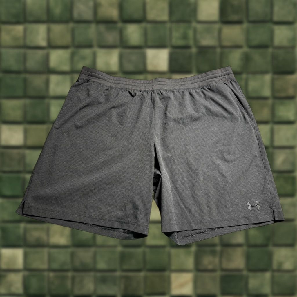 Under Armour Under Armour Shorts Mens 3XL Black Athletic Zip Pocket Logo Grid Ripstop Size US 39 - 1 Thumbnail