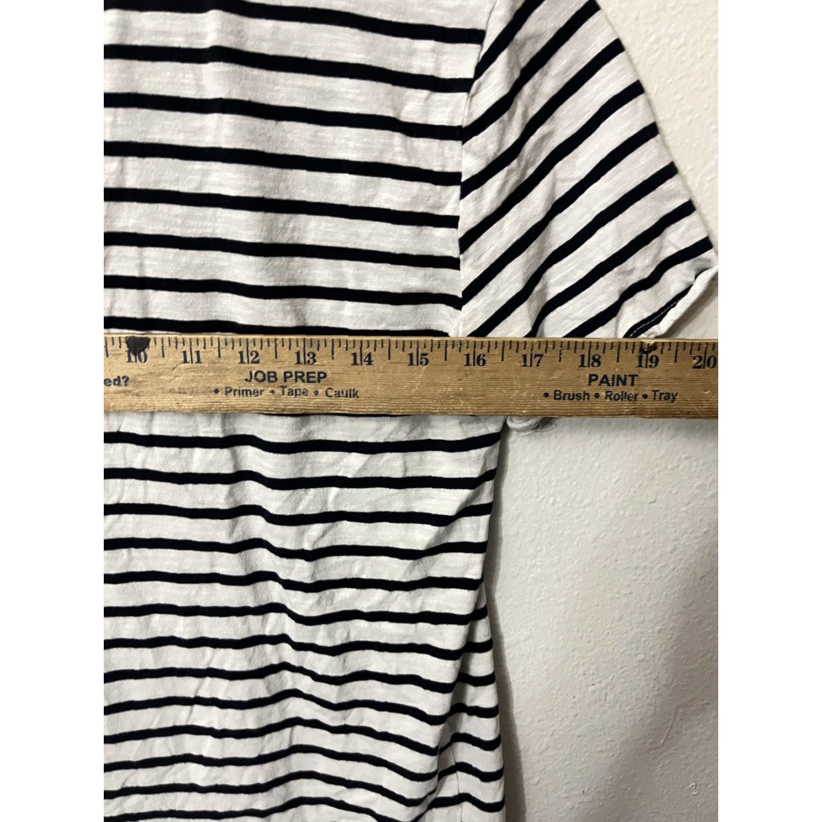 H&M H&M White Striped T-Shirt Women Small Cotton Blend Short Sleeve Classic Size S / US 4 / IT 40 - 5 Thumbnail