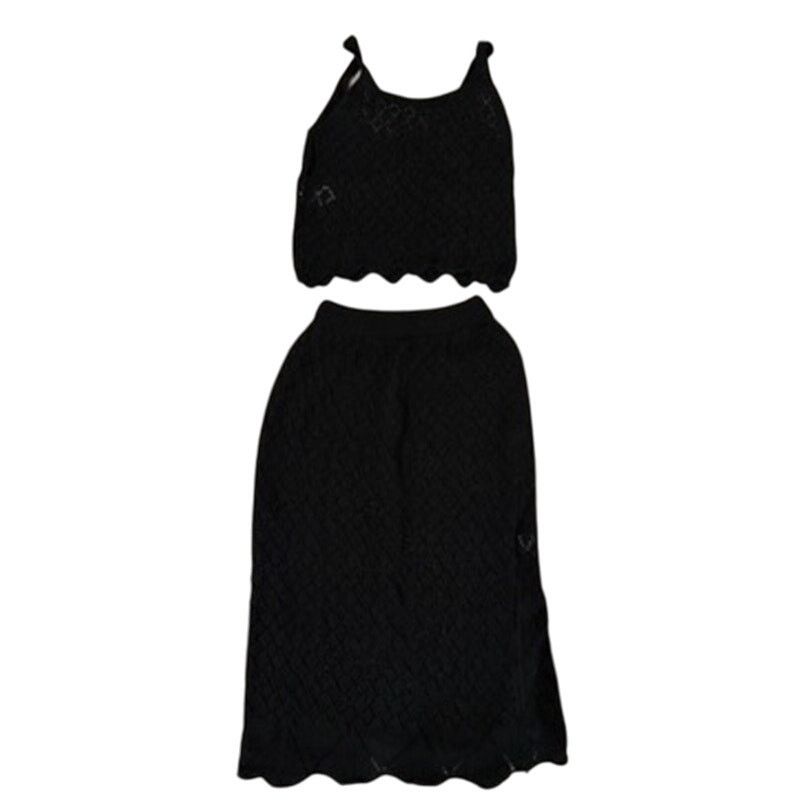 Shein Women's Two Piece Midi Skirt and Crop Top in Black, Size S Size 27" / US 4 / IT 40 - 1 Thumbnail