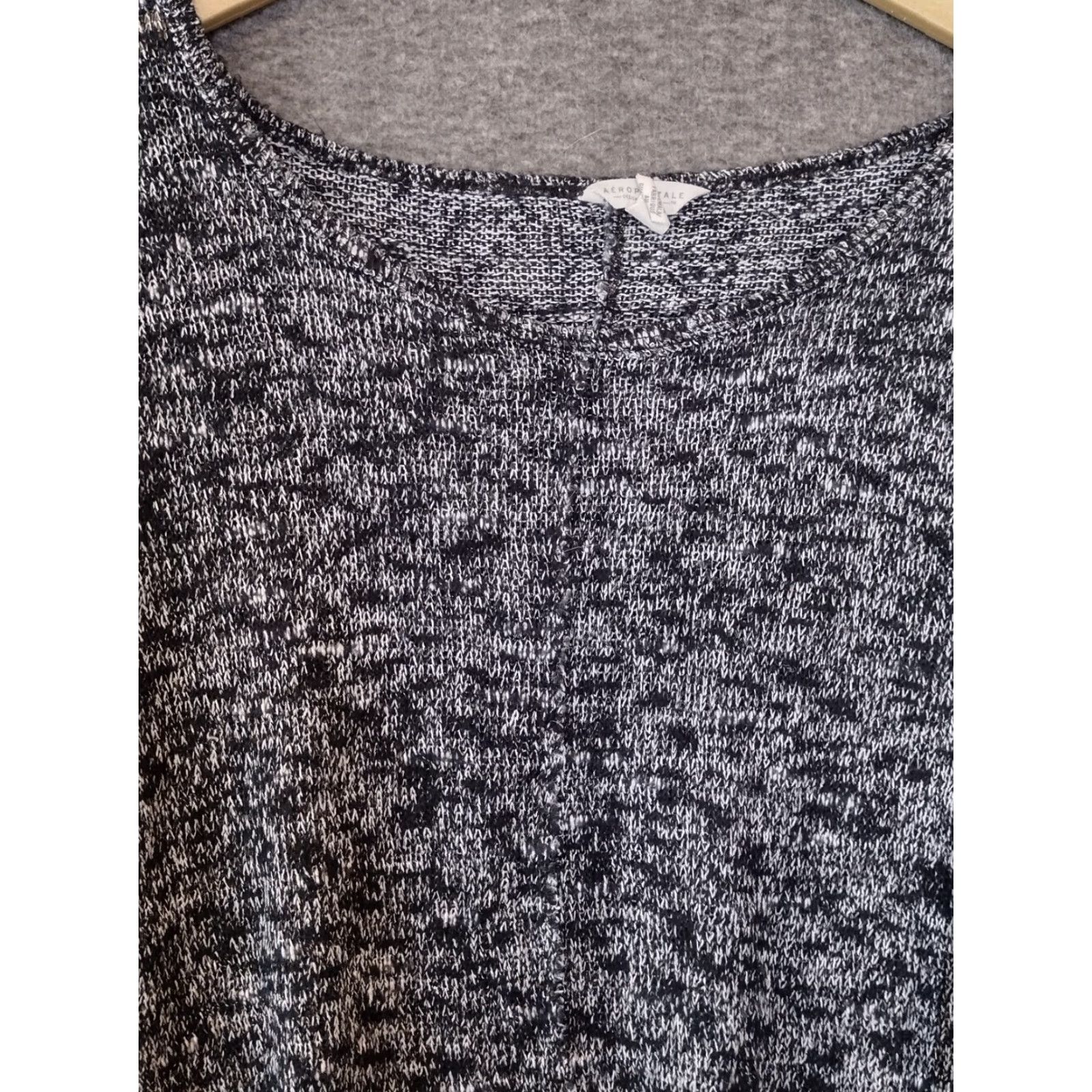 Aeropostale AerosPOSTALE Boat Neck Knit Sweater Gray Metallic Popcorn Open-Knit Pullover Women M Size M / US 6-8 / IT 42-44 - 3 Thumbnail