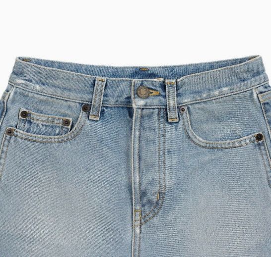 Saint Laurent Paris o1s1wg110924 Slim Fit Shorts Raw Edge in Icy Blue Size 27" / US 4 / IT 40 - 2 Thumbnail