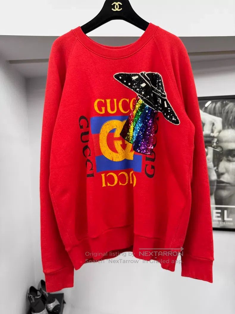 Gucci Gucci Red printed sequin sweatshirt Size US S / EU 44-46 / 1 - 1 Thumbnail