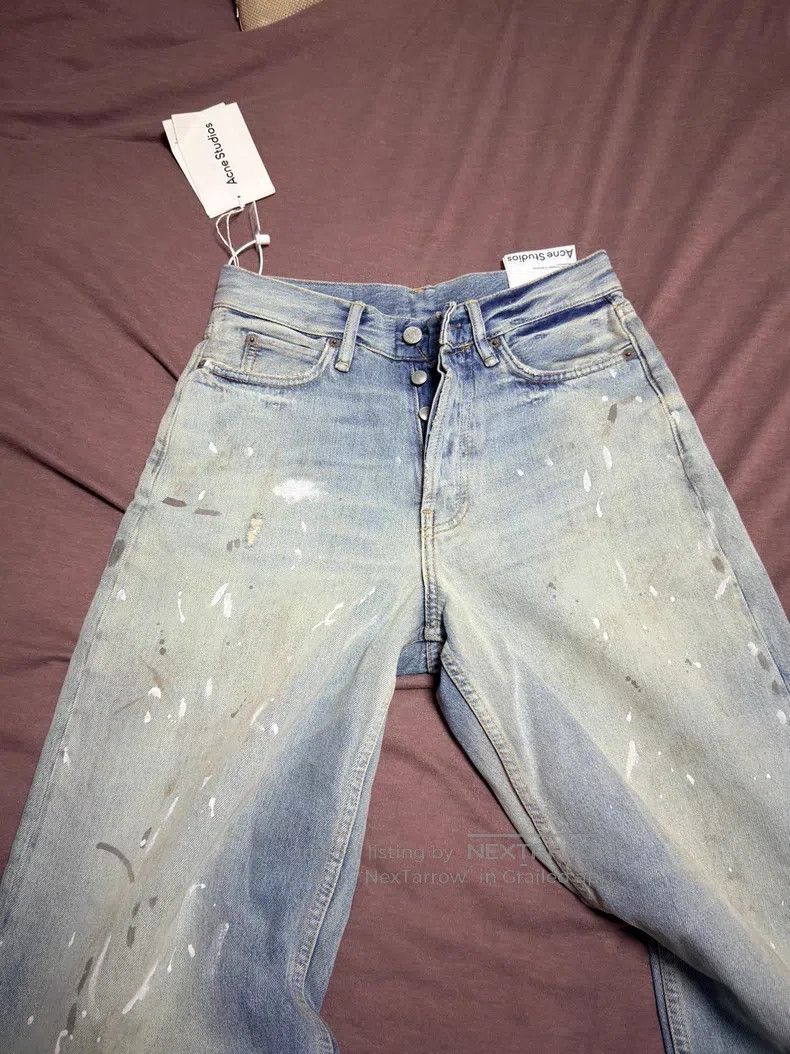 Acne Studios Acne Studios size XXS Splashed Denim Pants, Light Blue Spla Size 23" - 1 Thumbnail
