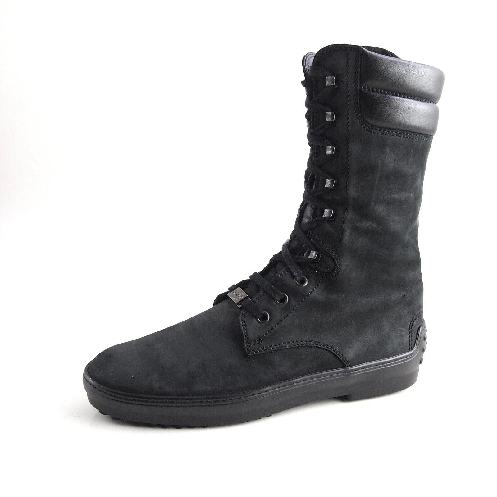 Tod's TODs Combat Boots Black Suede Suede Size US 7 EU 37 $620 Size US 7 / IT 37 - 1 Thumbnail