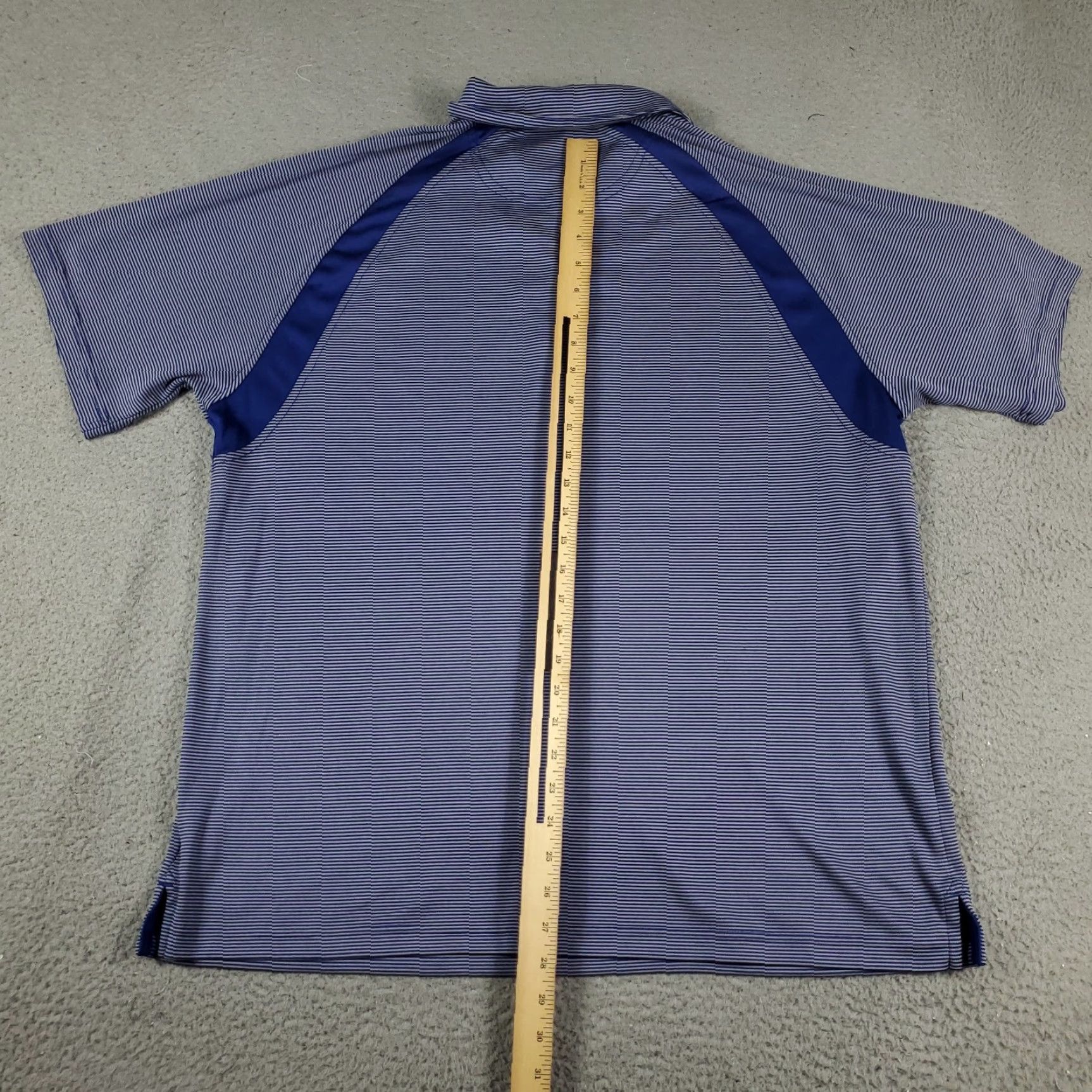 Vintage Greg Norman Polo Shirt Mens XL Blue Striped Short Sleeve 1/4 Zip Golf Casual Size US XL / EU 56 / 4 - 3 Thumbnail