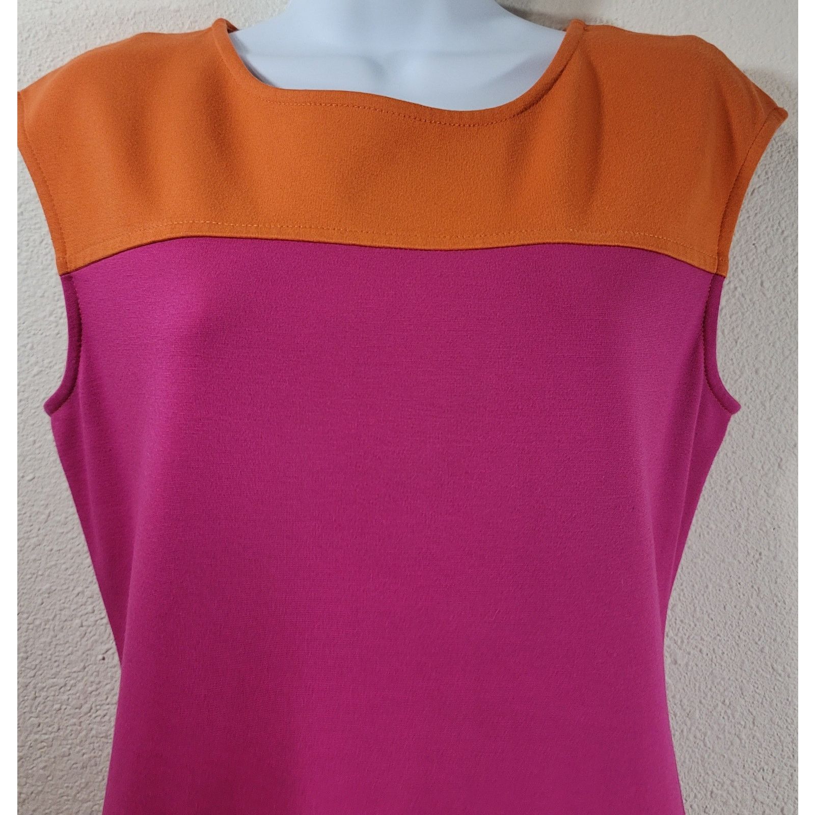 Other Talbots Pink Orange Color Block Sheath Short Sleeve Dress 6 Size M / US 6-8 / IT 42-44 - 5 Thumbnail