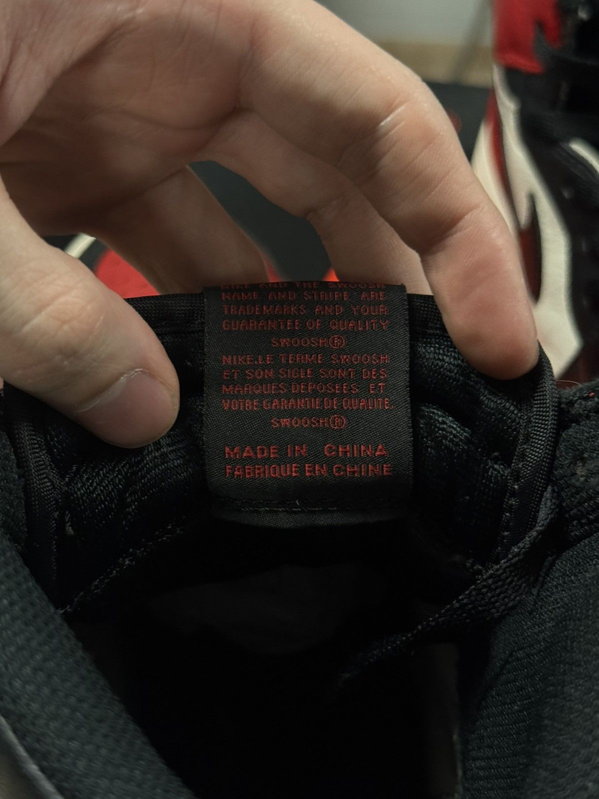 Jordan Brand × Nike Jordan 1 Bred Toe Size 11 Black Red Size 11 Pre Owned Size US 11 / EU 44 - 12 Thumbnail