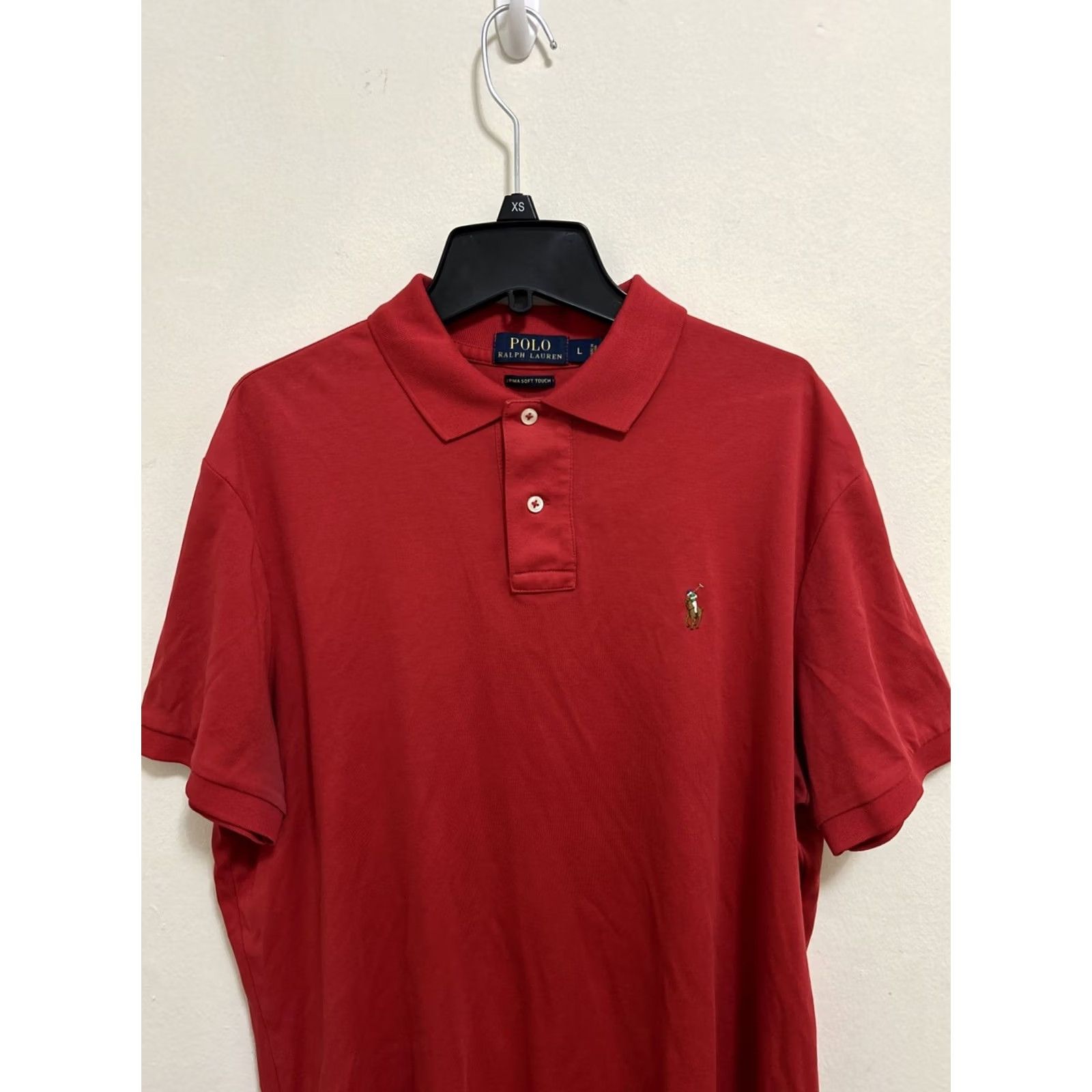 Ralph Lauren Polo Ralph Lauren Shirt Mens Large Red Pima Knit Short Sleeve Button Embroidered Logo Polo Size US L / EU 52-54 / 3 - 2 Thumbnail