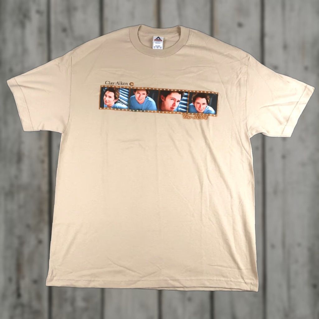 AAA VINTAGE Clay Aiken 2004 Tour American Idol Band Tee Mens XL Shirt Beige 2004 Tour Music T Shirt Mens XL Watches: none? Size US XL / EU 56 / 4 - 1 Thumbnail