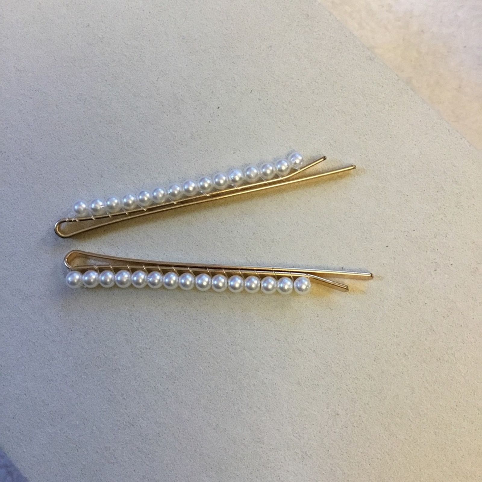 Other String Of Pearls Gold Metal Hair Bobby Pins - Set of 2 Size ONE SIZE - 6 Thumbnail