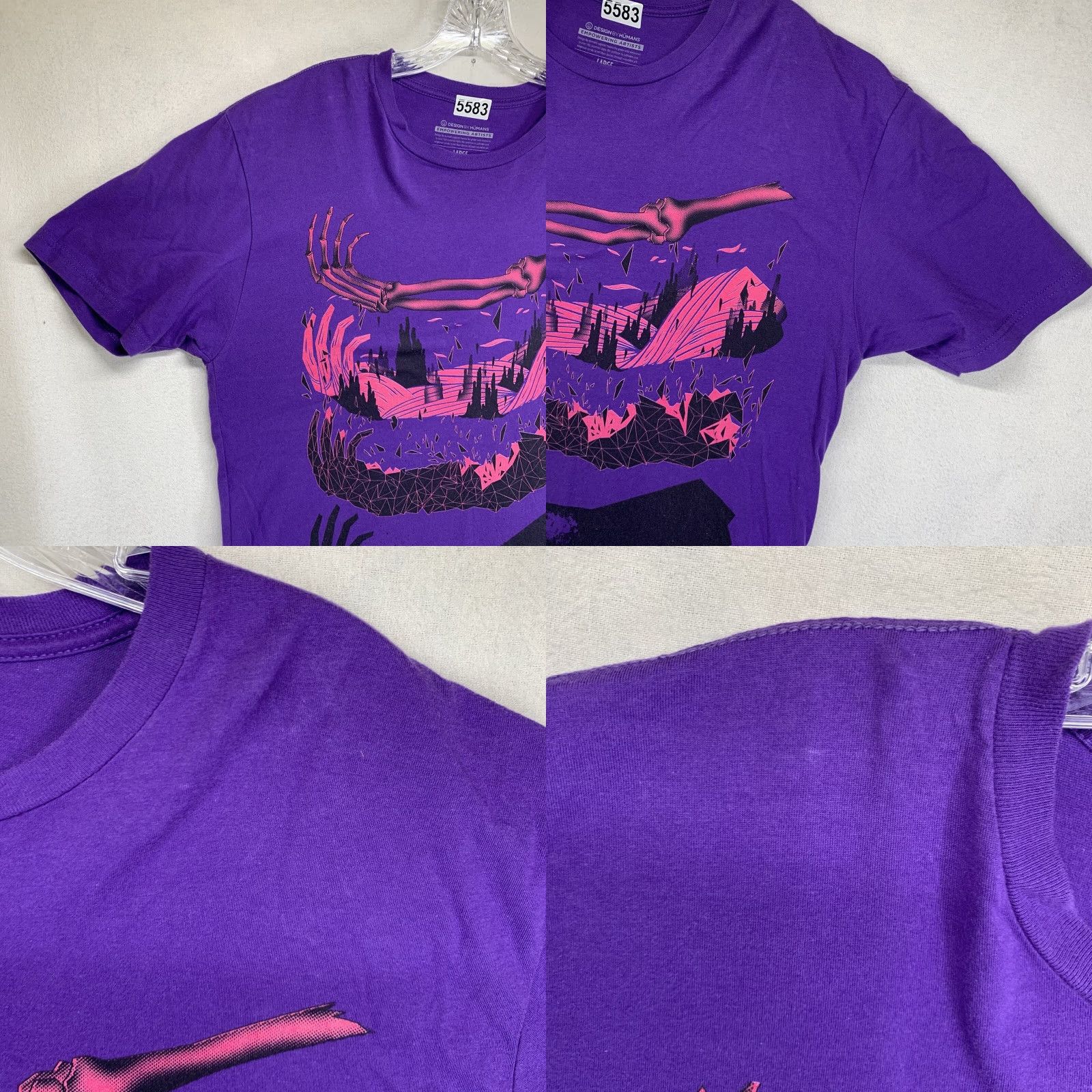 Vintage VINTAGE Design By Humans T-Shirt Men Medium Purple Art Graphic Digital Casual Size US M / EU 48-50 / 2 - 8 Thumbnail