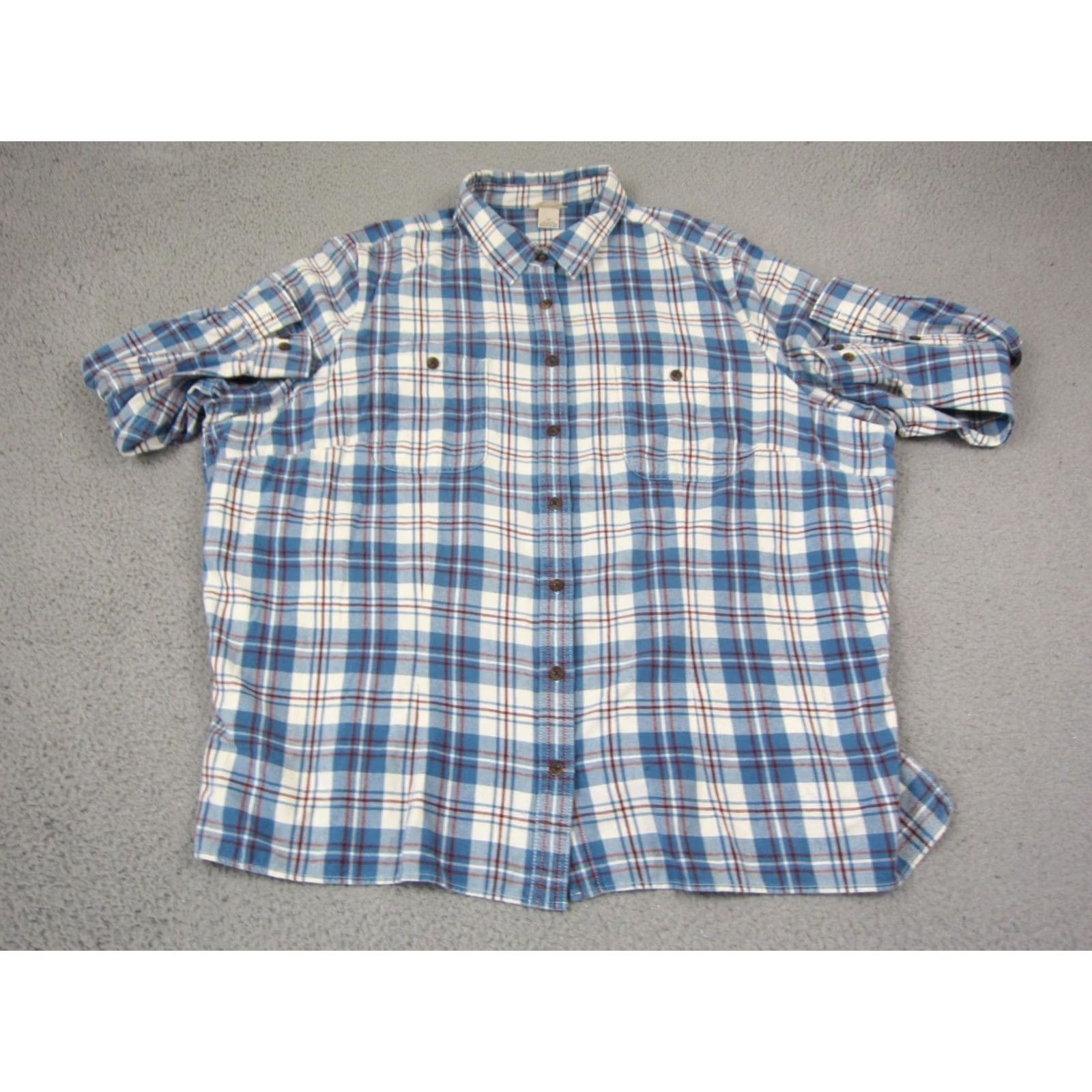 Vintage Duluth Shirt Womens 3X Blue White Plaid Flannel Button Up Western Casual Shirt Women 3X Plaid Vintage? (No) Size XXL / US 16-18 / IT 52-54 - 2 Thumbnail