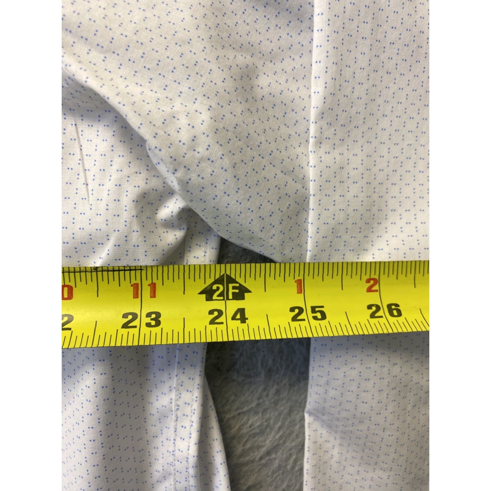 Calvin Klein Calvin Klein Shirt Slim Men's 17 34/35 White blue Long Sleeve Button-Up Collared Spread Button Men 105-6 Size US XL / EU 56 / 4 - 6 Thumbnail