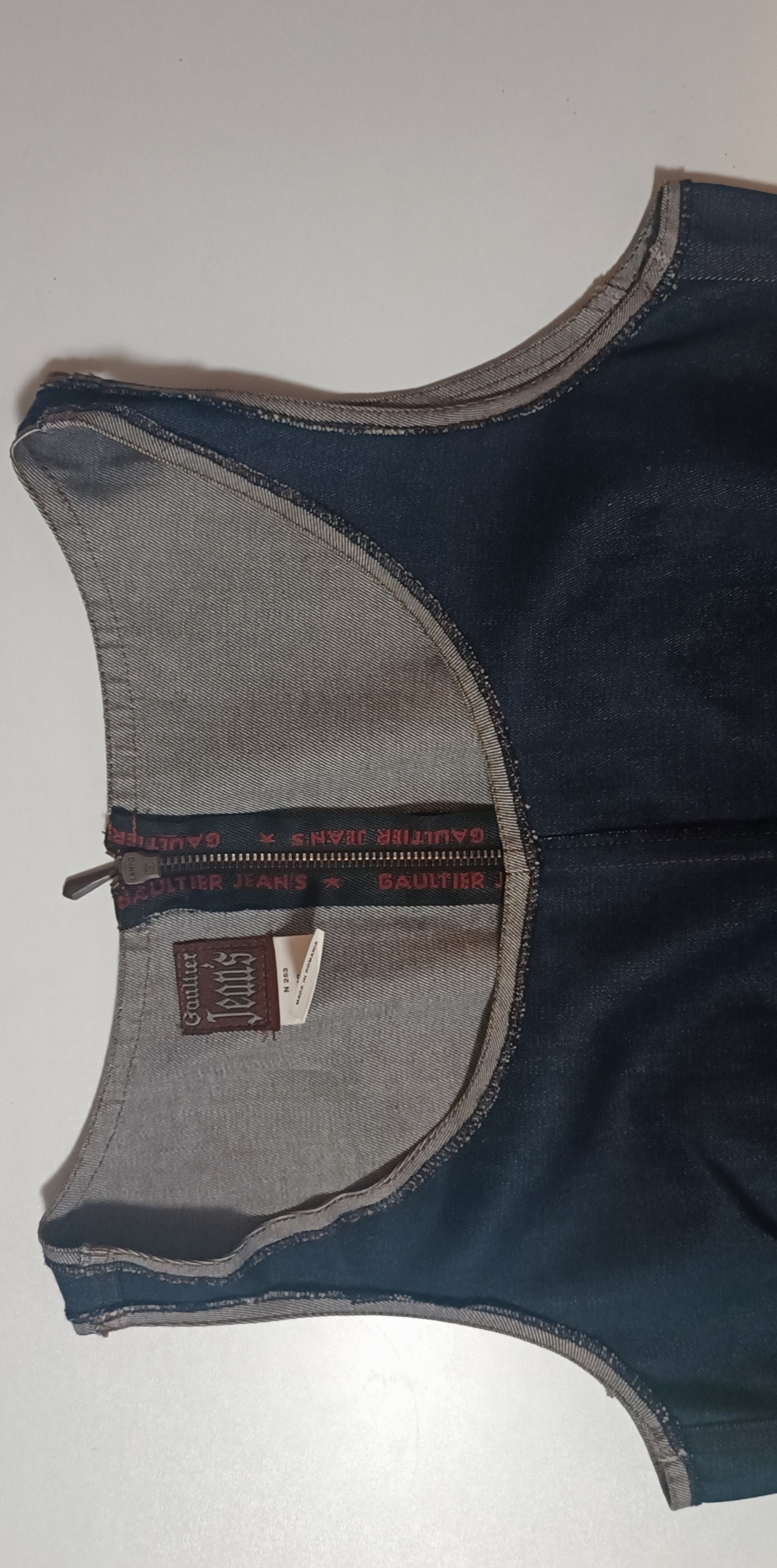 Jean Paul Gaultier Fall 1992- GaultierJeans - Fringed denim long dress Size L / US 10 / IT 46 - 14 Thumbnail