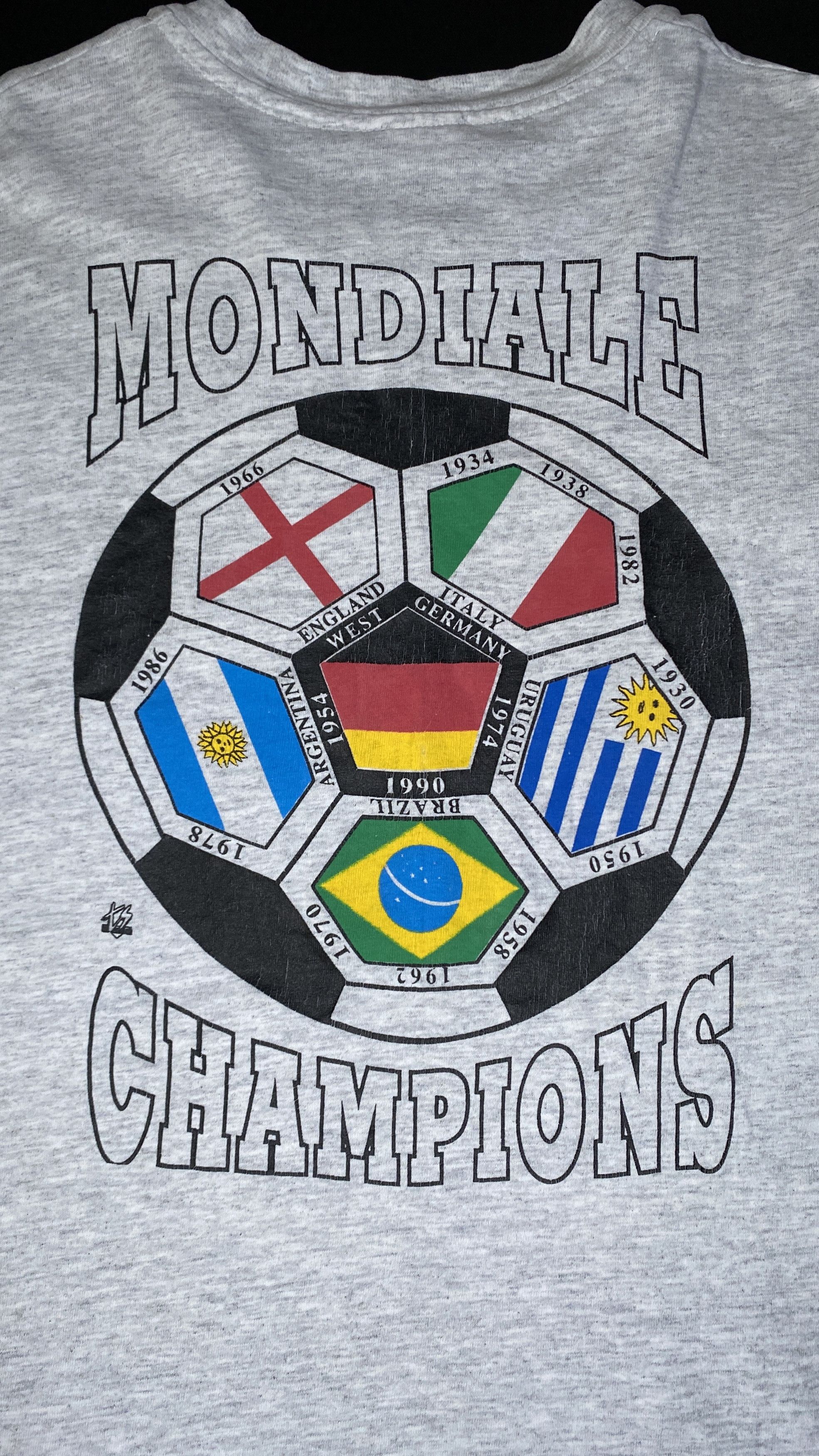 Vintage Vintage 90s Mondiale World Cup Champions Soccer Tee USA Size US XL / EU 56 / 4 - 5 Thumbnail