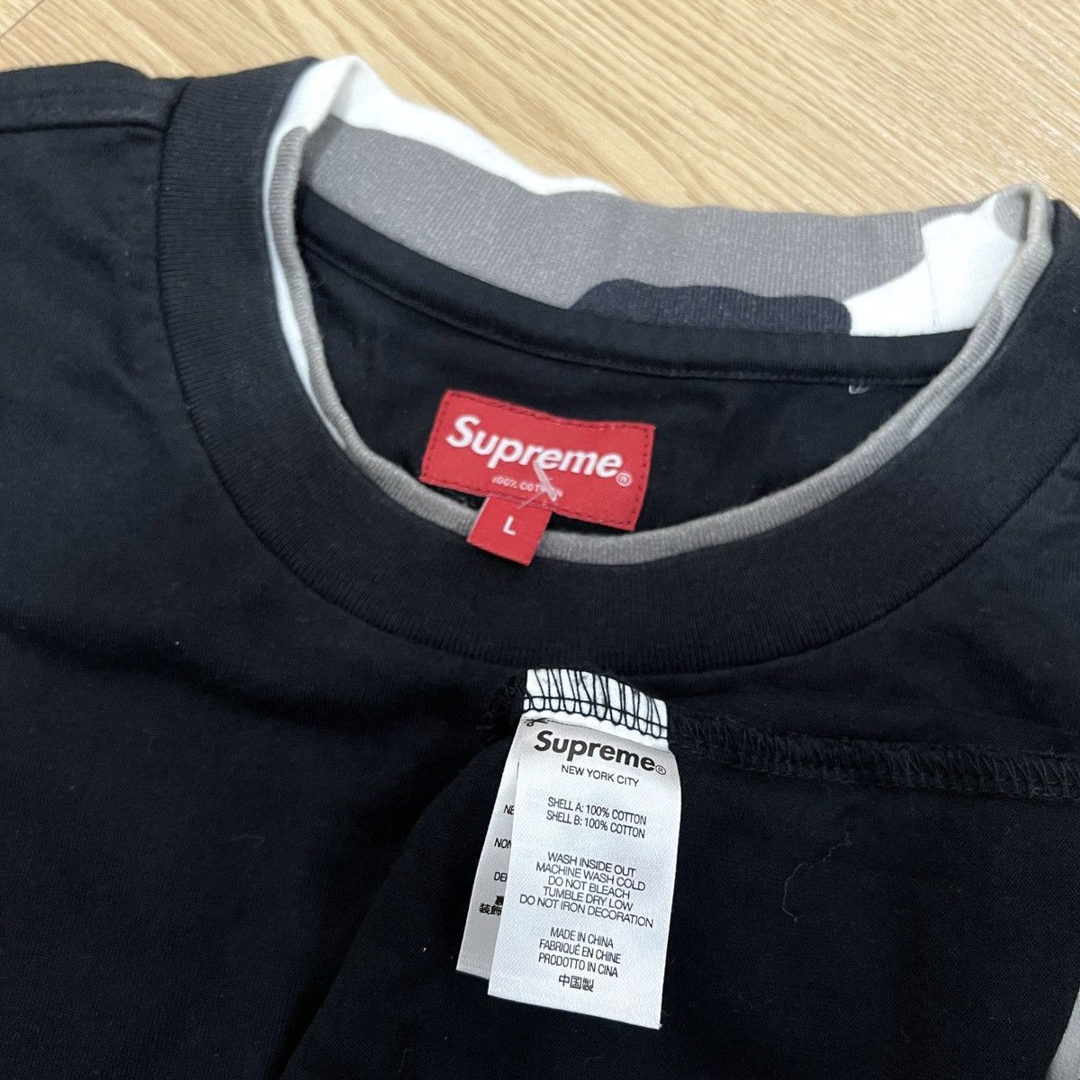 Supreme Supreme Layered Camo S/S Nyc Logo Black Size US L / EU 52-54 / 3 - 3 Thumbnail