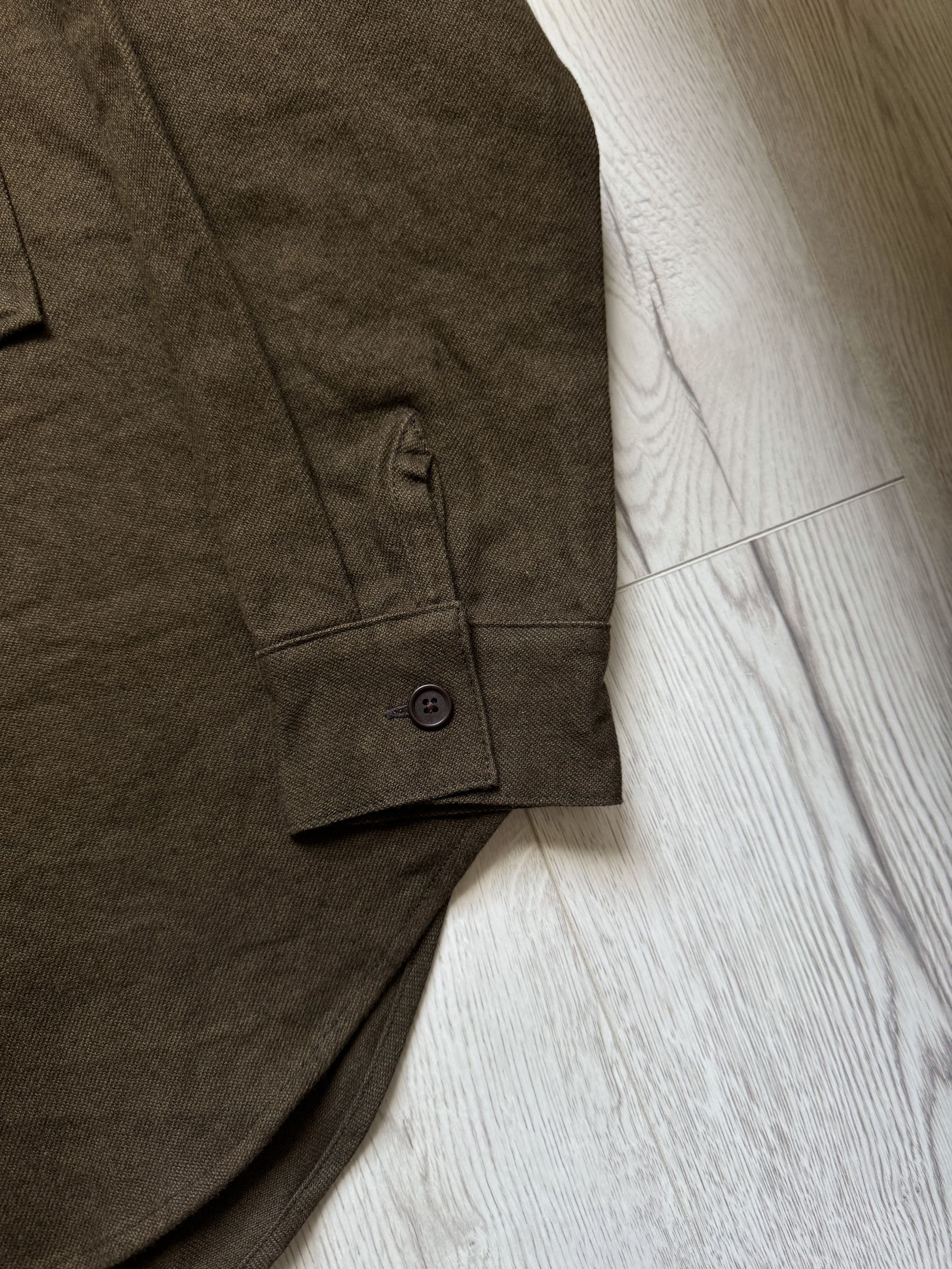 Cotton Linen Khaki Big Shirt in Brown, Men's (Size M) — image 2 of 5