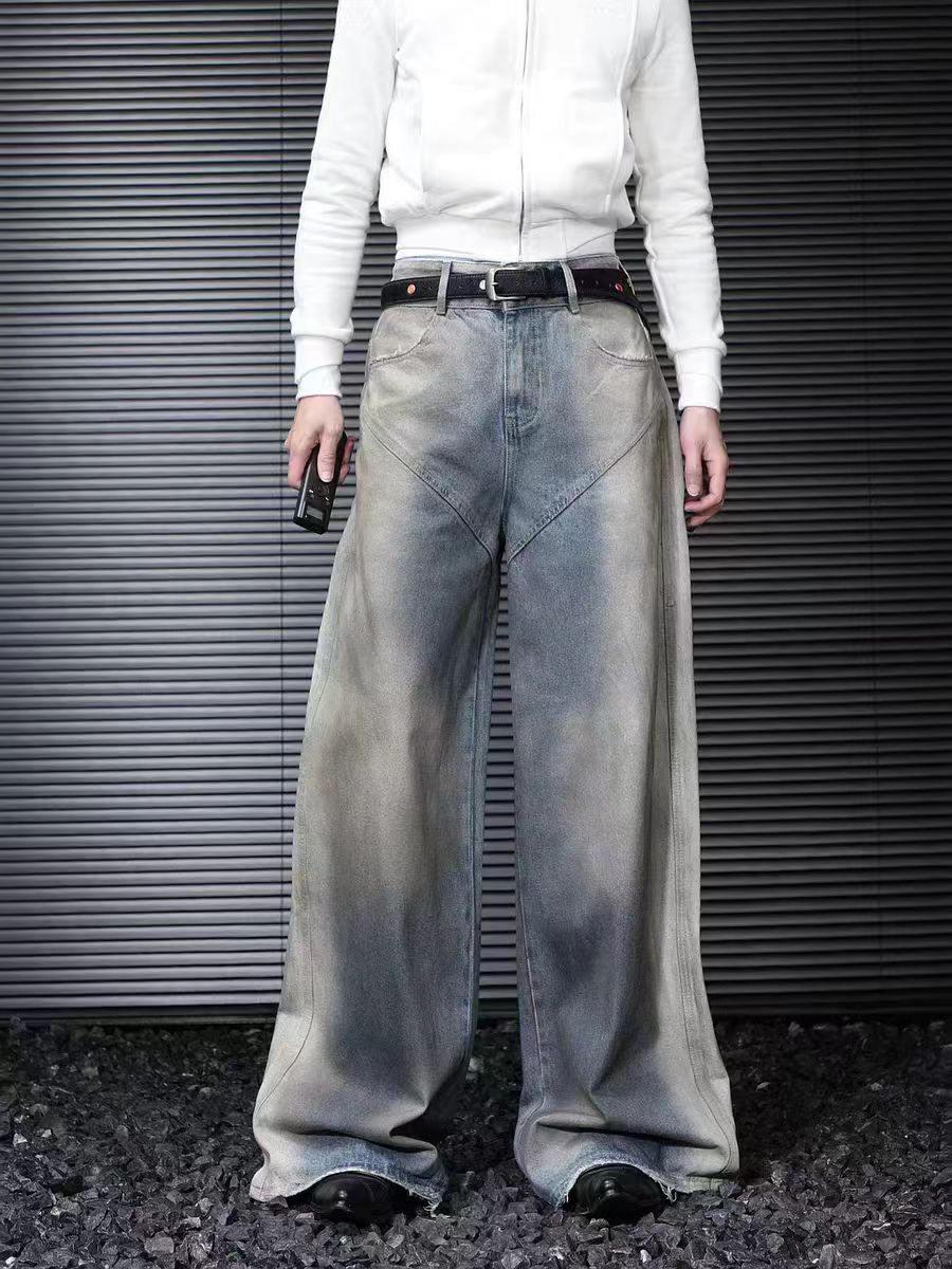 Japanese Brand × Jean Washed dirty color design baggy jeans Size US 34 / EU 50 - 3 Thumbnail