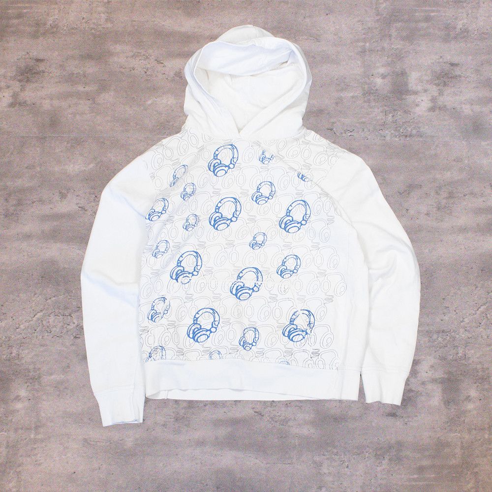 Japanese Brand Y2K 2000's 00's Headphone AOP White Hoodie Sweater Size US M / EU 48-50 / 2 - 1 Thumbnail