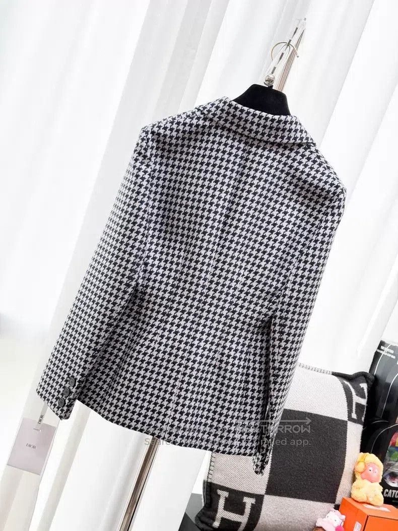 Dior Dior Thousand-bird check waisted suit jacket Size XS / US 0-2 / IT 36-38 - 3 Thumbnail