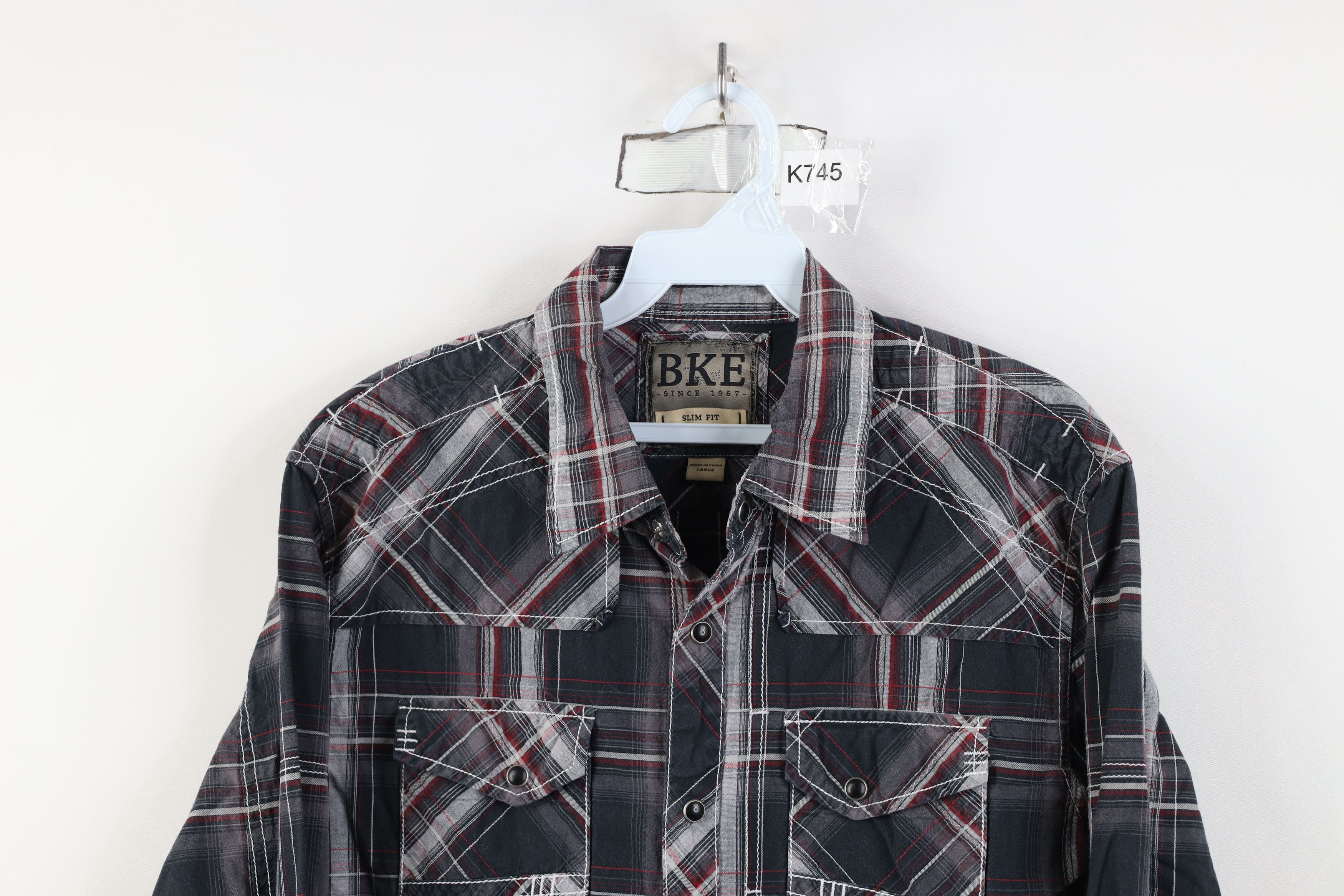 Vintage Buckle BKE Thick Stitch UFC MMA Snap Button Shirt Plaid Size US L / EU 52-54 / 3 - 2 Thumbnail