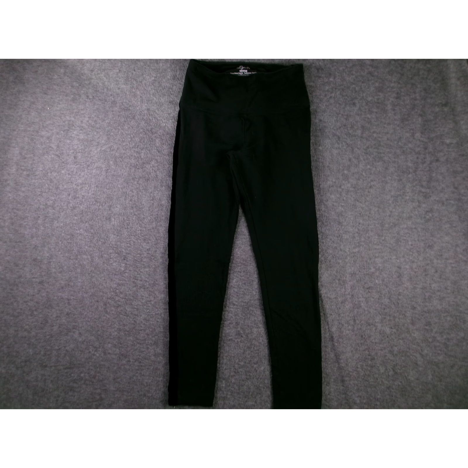 Vintage Lysse Leggings Womens M Black High Waist Velvet Side Stripe Stretch Athleisure Size 32" / US 10 / IT 46 - 2 Thumbnail