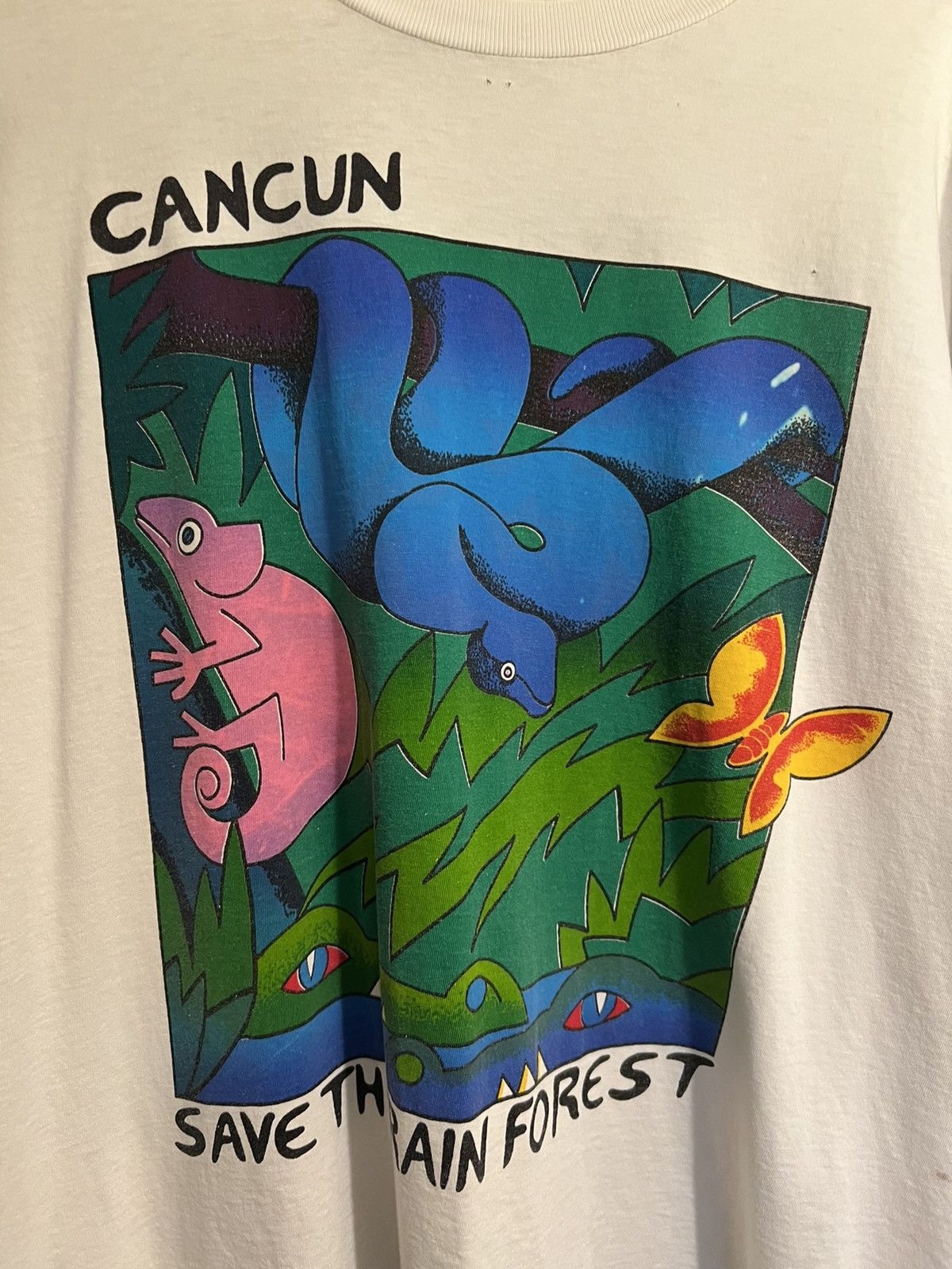 Vintage Cancun Save The Rain Forest Vintage tee Size US XL / EU 56 / 4 - 2 Thumbnail