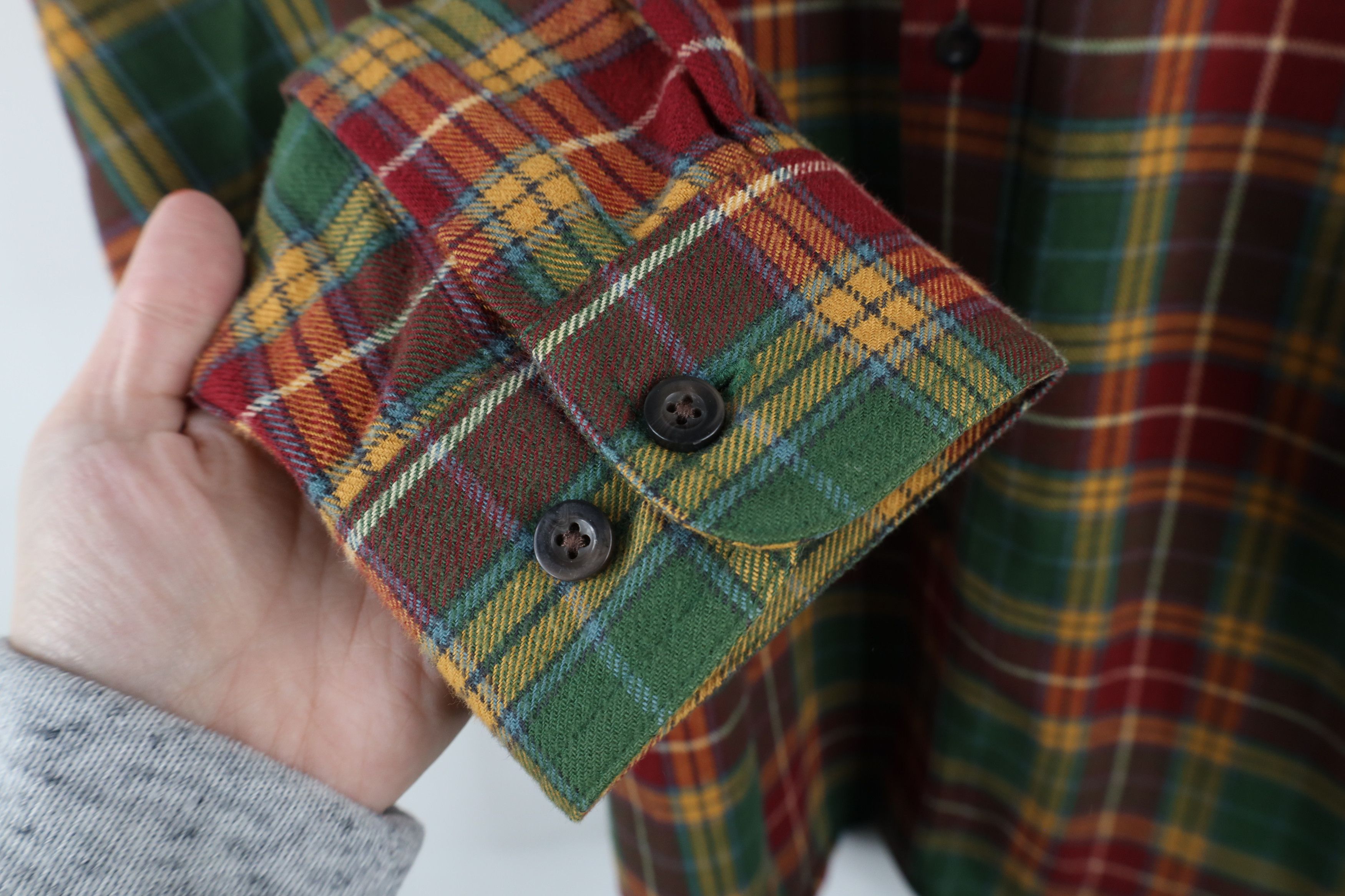 L.L. Bean × Vintage Vintage LL Bean Rainbow Plaid Flannel Button Down Shirt Size US L / EU 52-54 / 3 - 7 Thumbnail