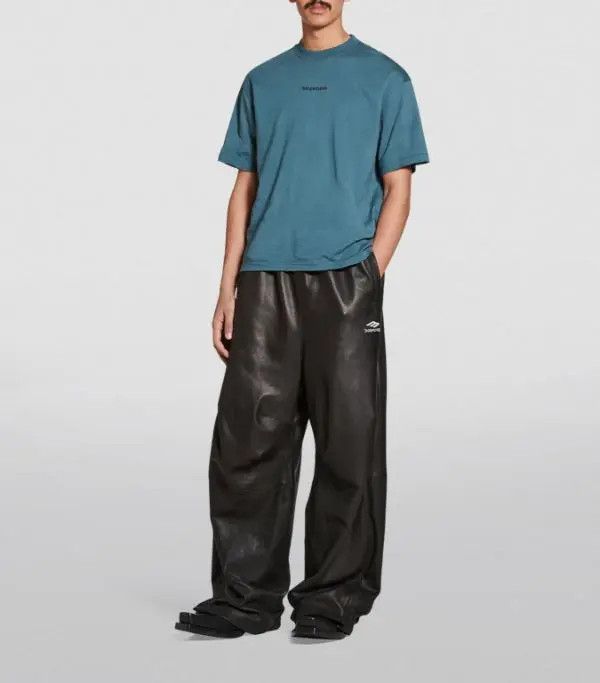 Balenciaga o1bcso1str1124 Back T-Shirt Medium Fit in Slate Blue Size US M / EU 48-50 / 2 - 6 Thumbnail