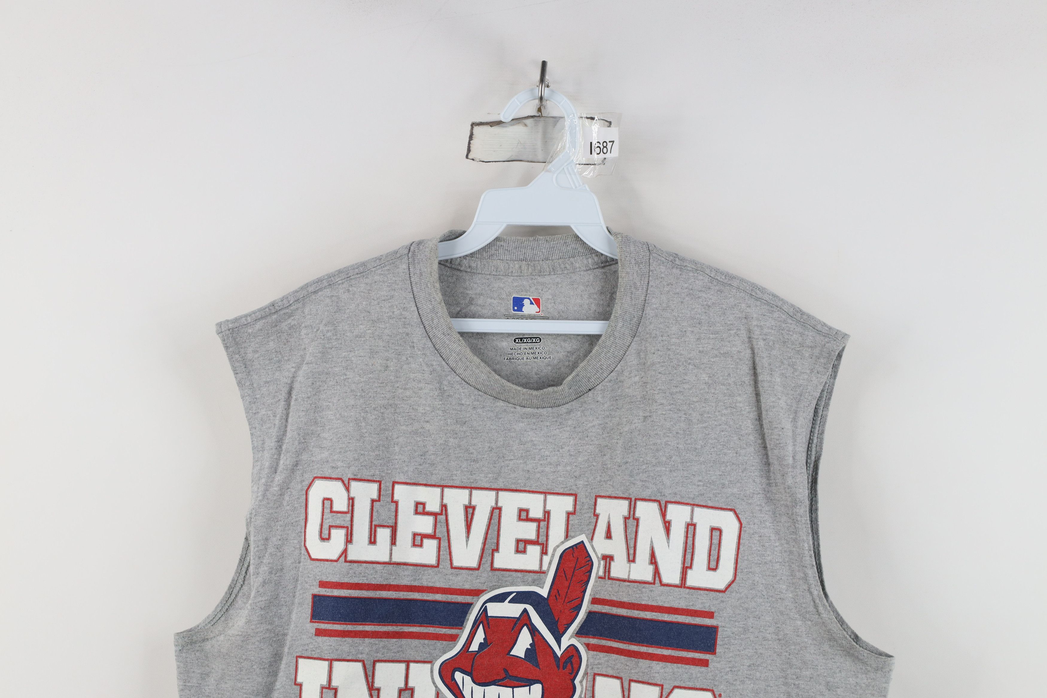 Vintage Vintage Y2K Cleveland Indians Baseball Muscle T-Shirt Gray Size US XL / EU 56 / 4 - 2 Thumbnail