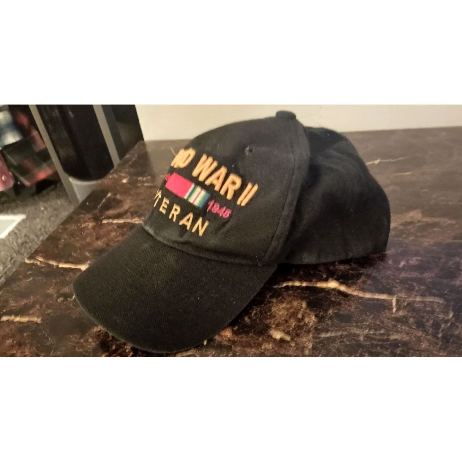 Santoni VINTAGE WW2 Veteran Santo Snapback Trucker Hat One Size Black Mens Size ONE SIZE - 2 Thumbnail