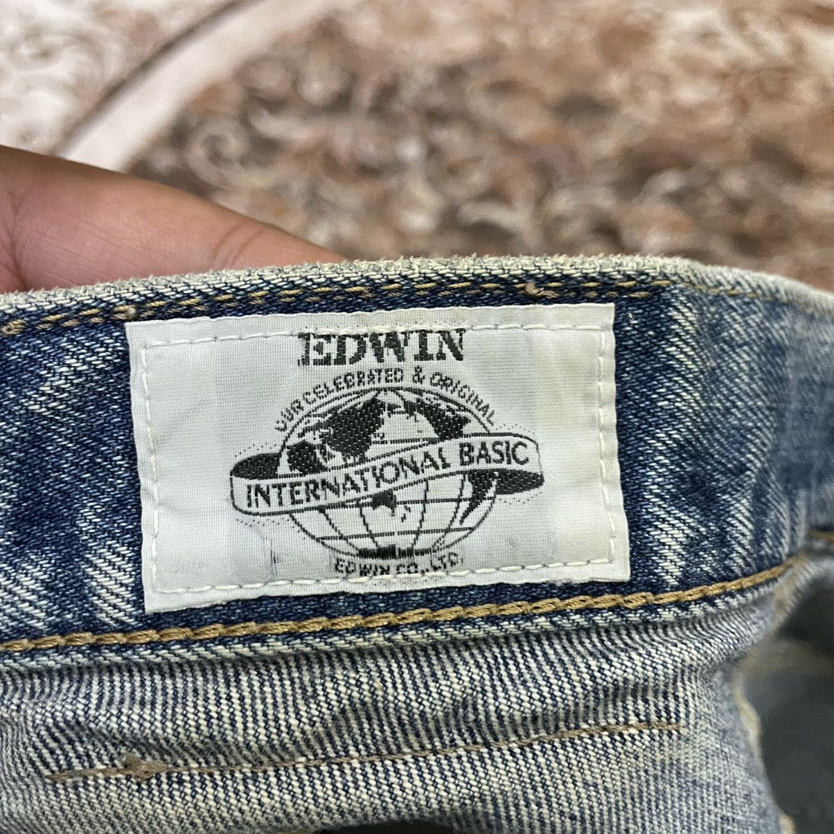 Edwin 🔥Vintage 1993 Edwin Stoned Washed Distress Dirty Denim Jeans Size US 31 - 17 Thumbnail