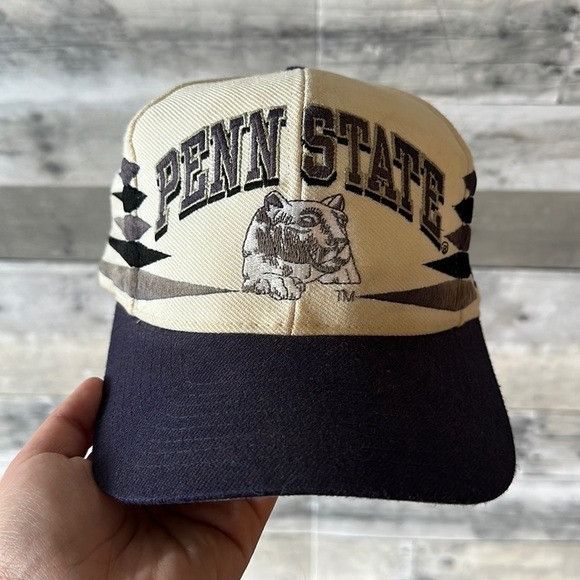 image of Collegiate x Logo Athletic Vintage 90's Penn State Diamond White Cut Logo Athletics Snap, Men's