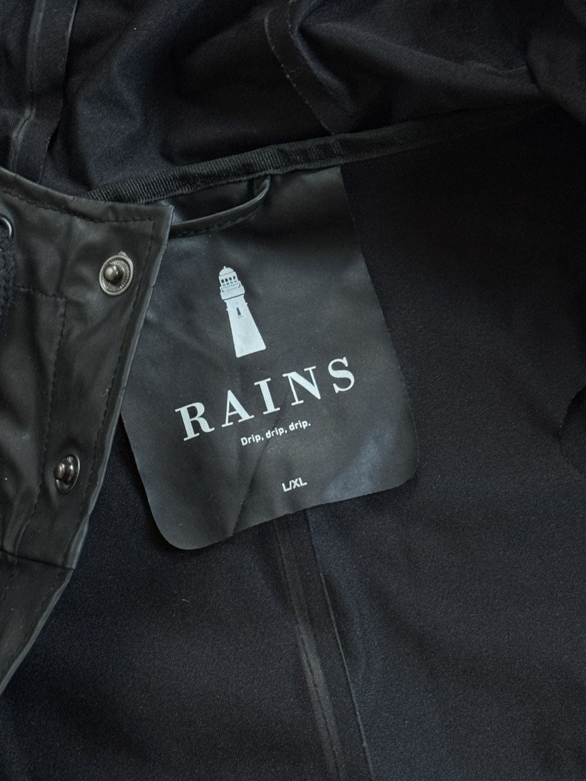 Rains Rains L/XL waterproof light long jacket hooded long coat Size US XL / EU 56 / 4 - 5 Thumbnail
