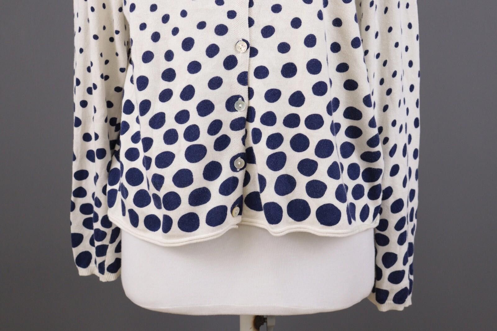 Designer Gudrun Sjoden White Polka Dot Knit Cardigan Sweater Size L Size L / US 10 / IT 46 - 3 Thumbnail