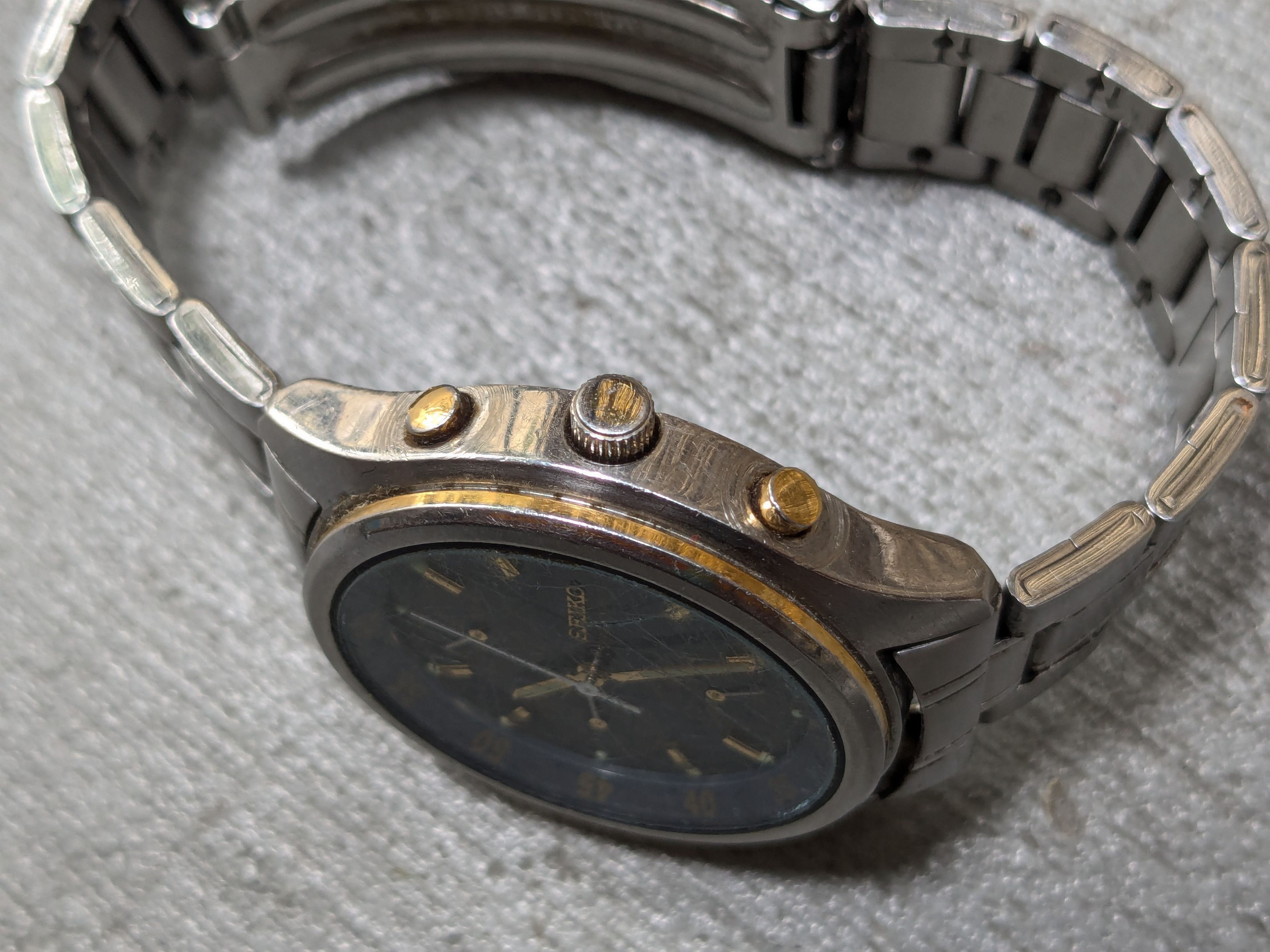Seiko Vintage SEIKO V657-7100 Chronograph Watch Blue Steel Size ONE SIZE - 5 Thumbnail