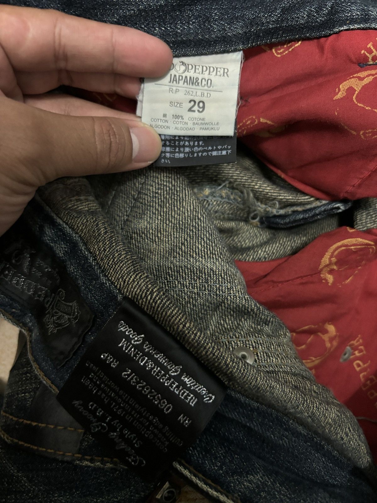Japanese Brand Y2K Red Pepper Flare Denim Jeans Size US 32 / EU 48 - 8 Thumbnail
