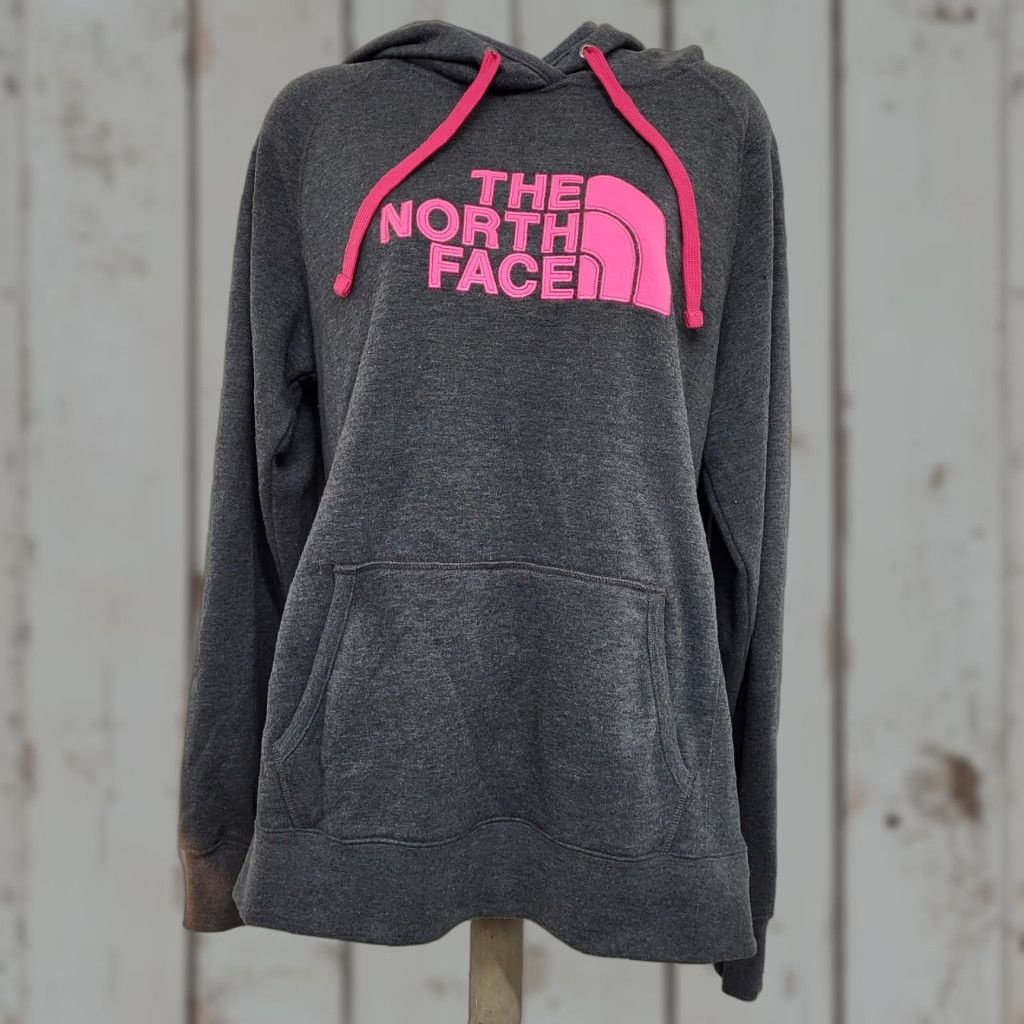 The North Face The North Face Hoodie Women Regular Size L Outdoor Hiking Pink Gray Casual Hooded Pockets Logo Embroidered Size L / US 10 / IT 46 - 1 Thumbnail