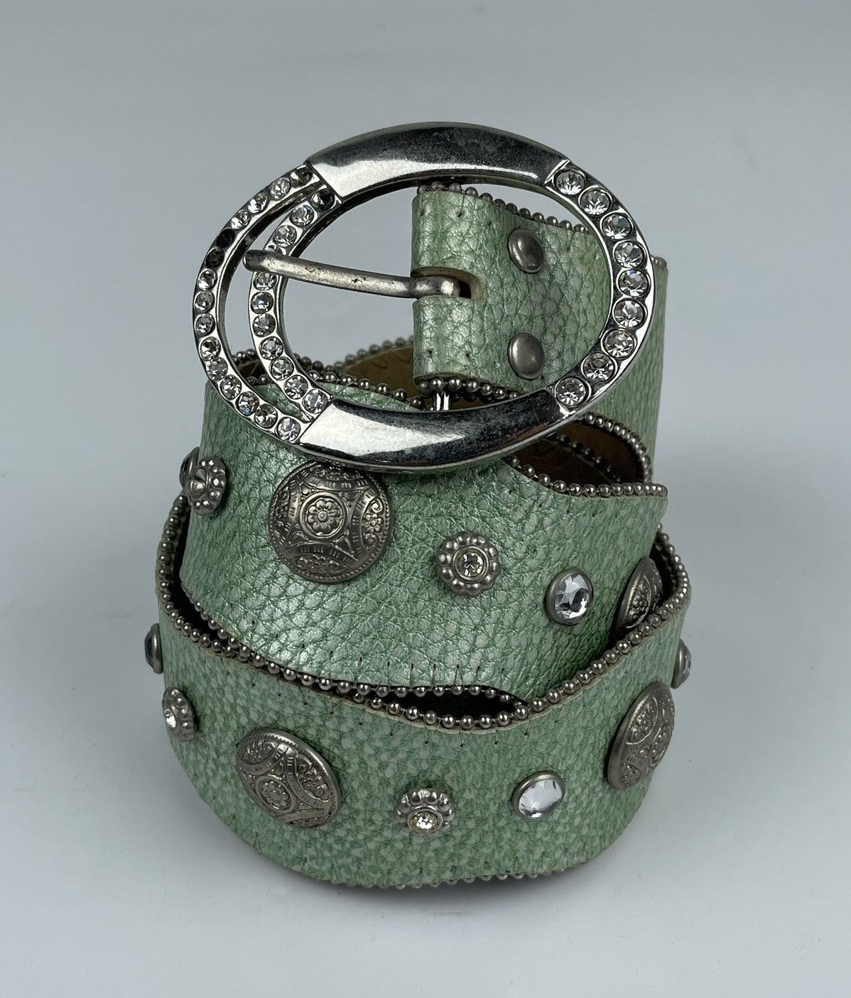 Japanese Brand studded belt with beads tc22 Size 34 - 1 Thumbnail