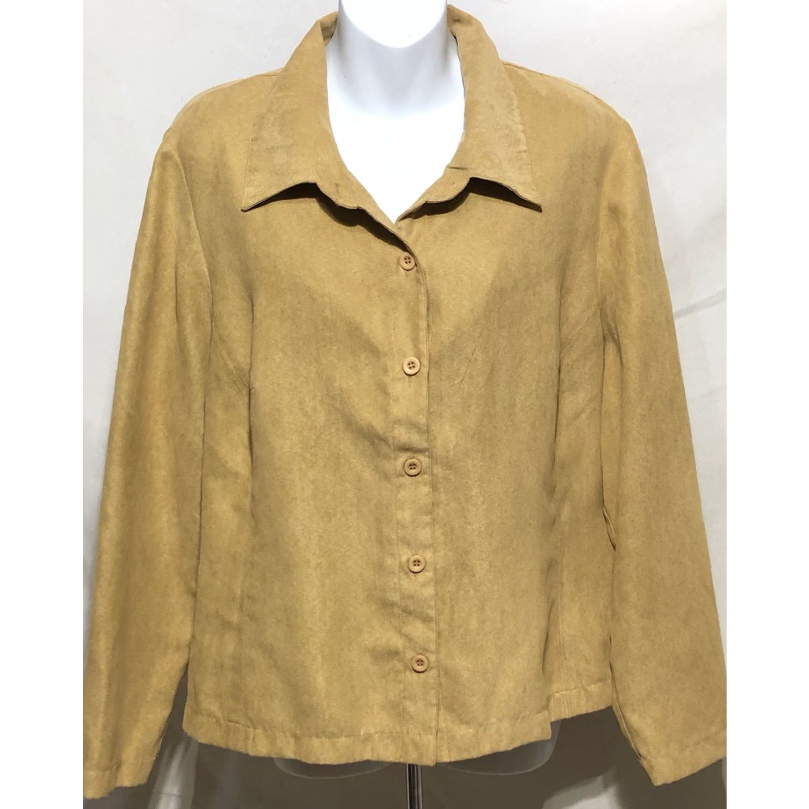 Vintage Studio Ease Button-Up Top 18W Long Sleeve Brown Casual Western Shirt Women Size XXL / US 16-18 / IT 52-54 - 7 Thumbnail