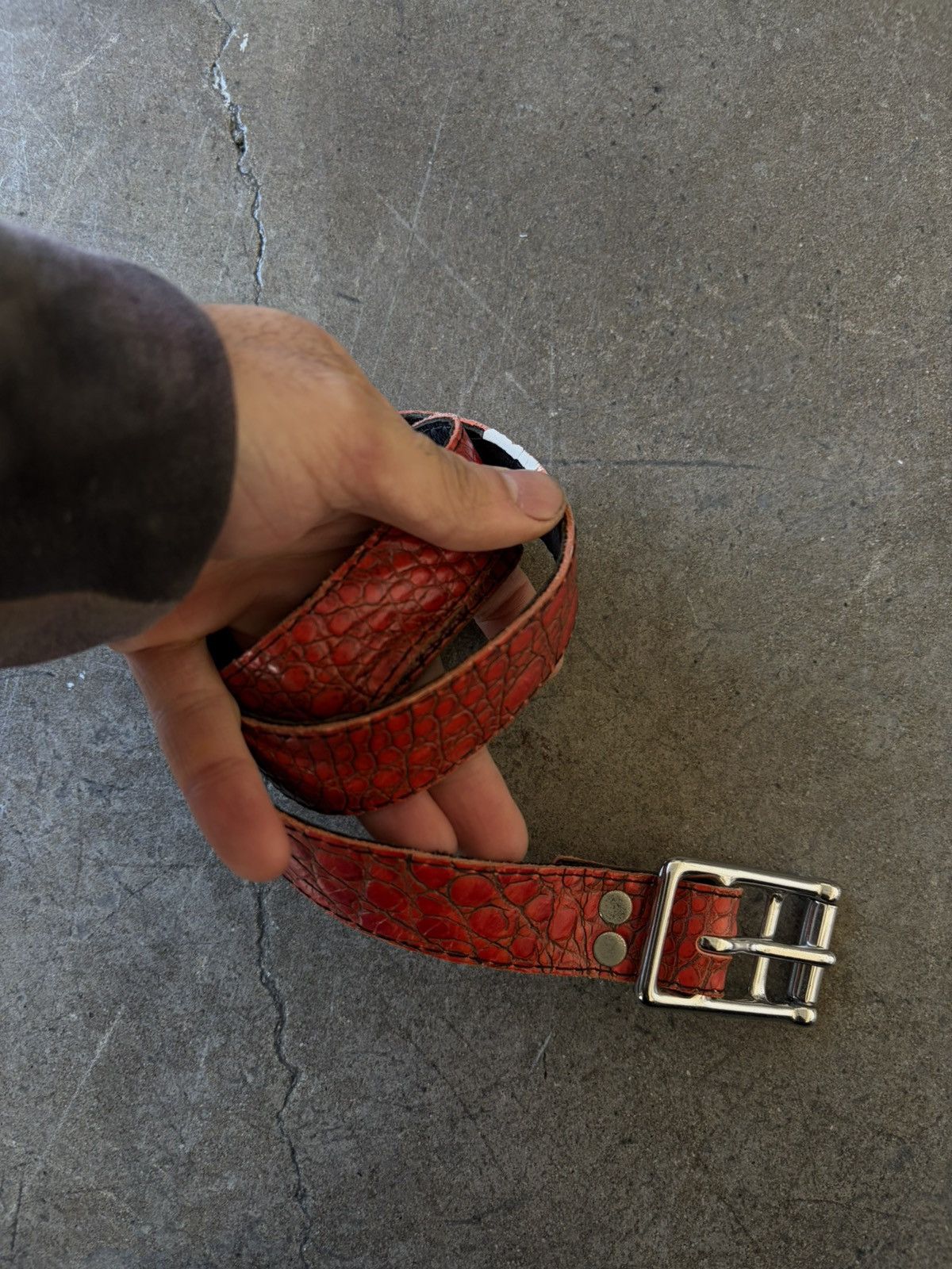 Vintage VINTAGE RED SNAKESKIN BELT Size ONE SIZE - 2 Thumbnail