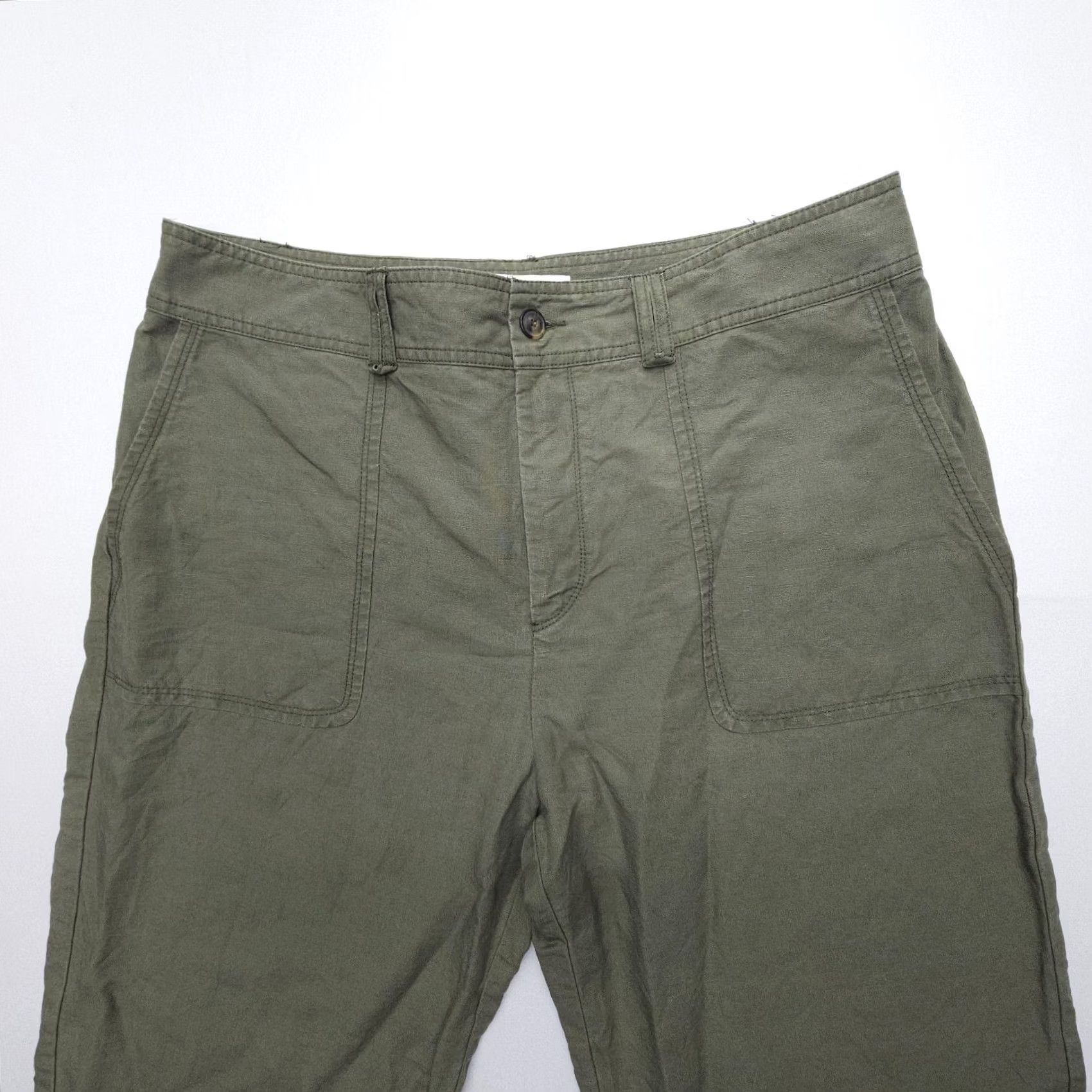 Gerard Darel Gerard Darel Wide Leg Crop Linen Lyocell Pants 12 Green High Paris Womens Size 34" / US 12 / IT 48 - 5 Thumbnail