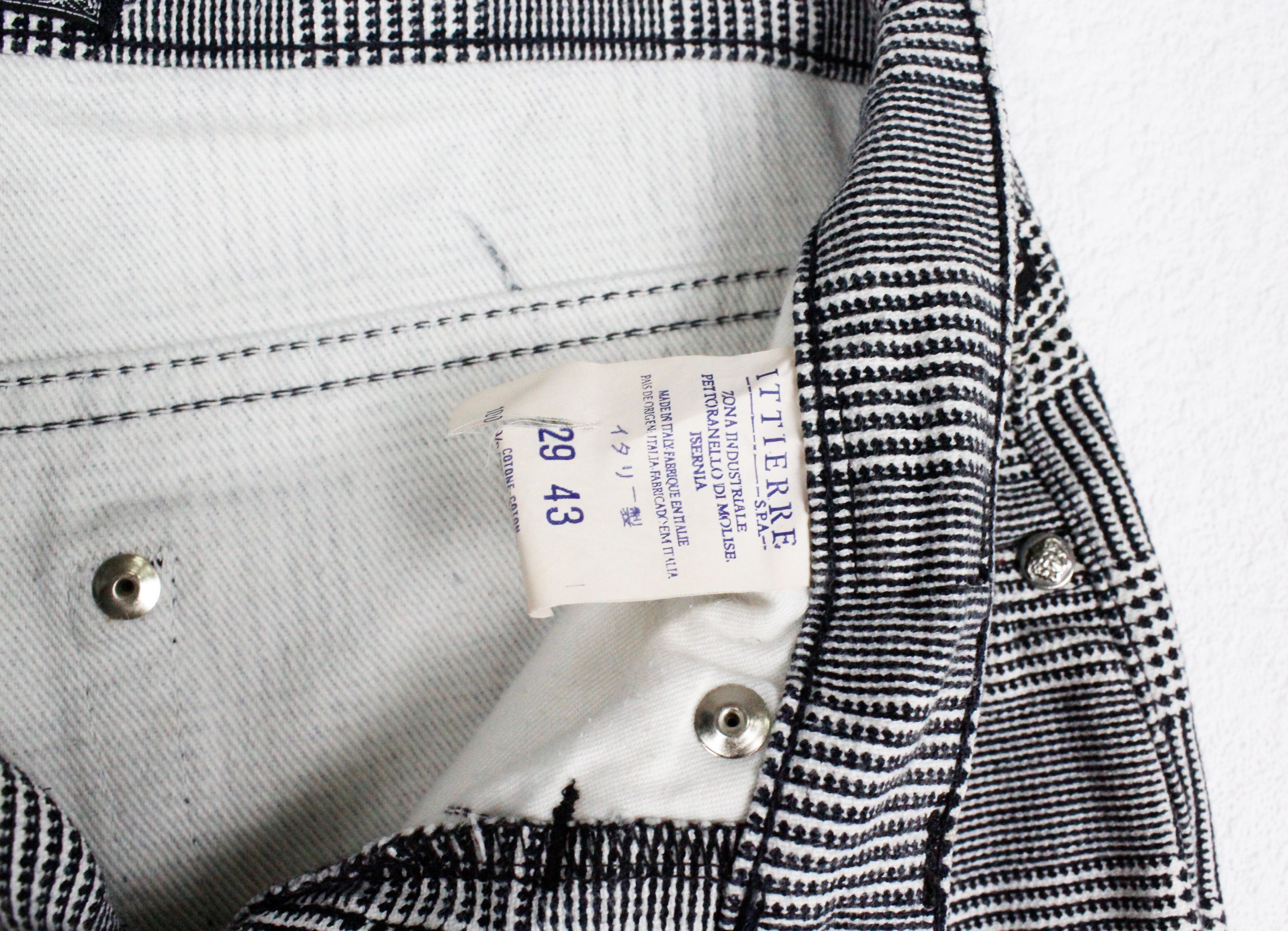 Versace Jeans Couture × Vintage Versace Jeans Couture Houndstooth Check Baroque Pants Size 29" - 7 Thumbnail