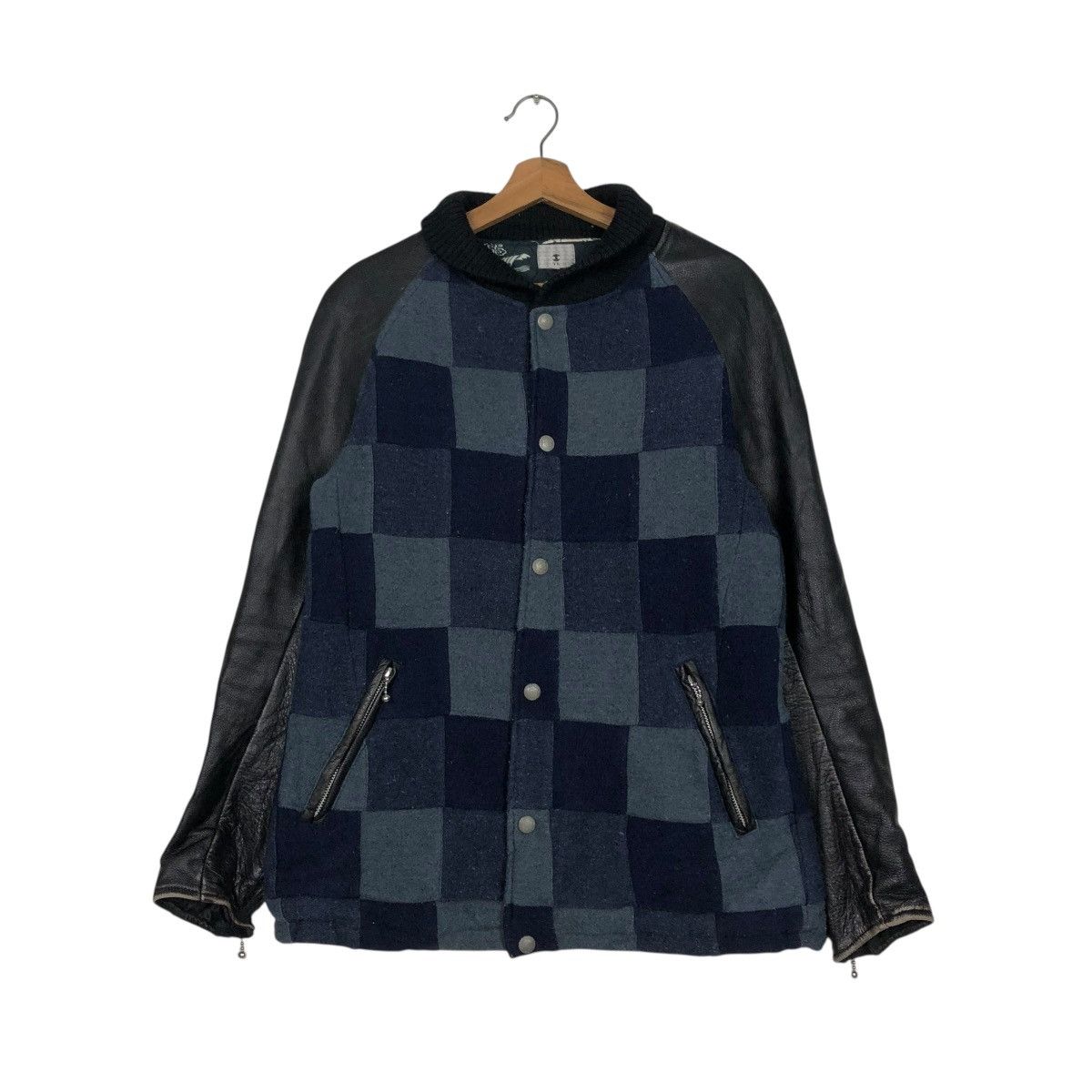 Vintage 🔥VINTAGE CAFE RACER LEATHER JACKET TK JAPAN TARTAN DESIGN Size US M / EU 48-50 / 2 - 3 Thumbnail