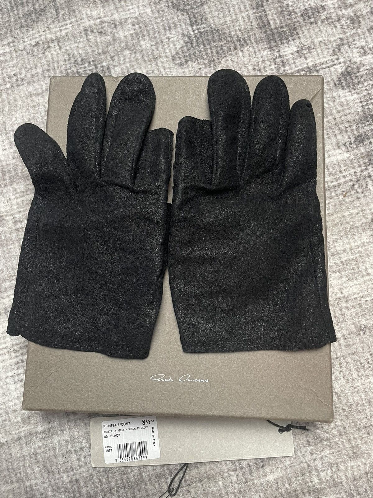 Rick Owens Rick owens Blistered Leather Gloves Size ONE SIZE - 1 Thumbnail