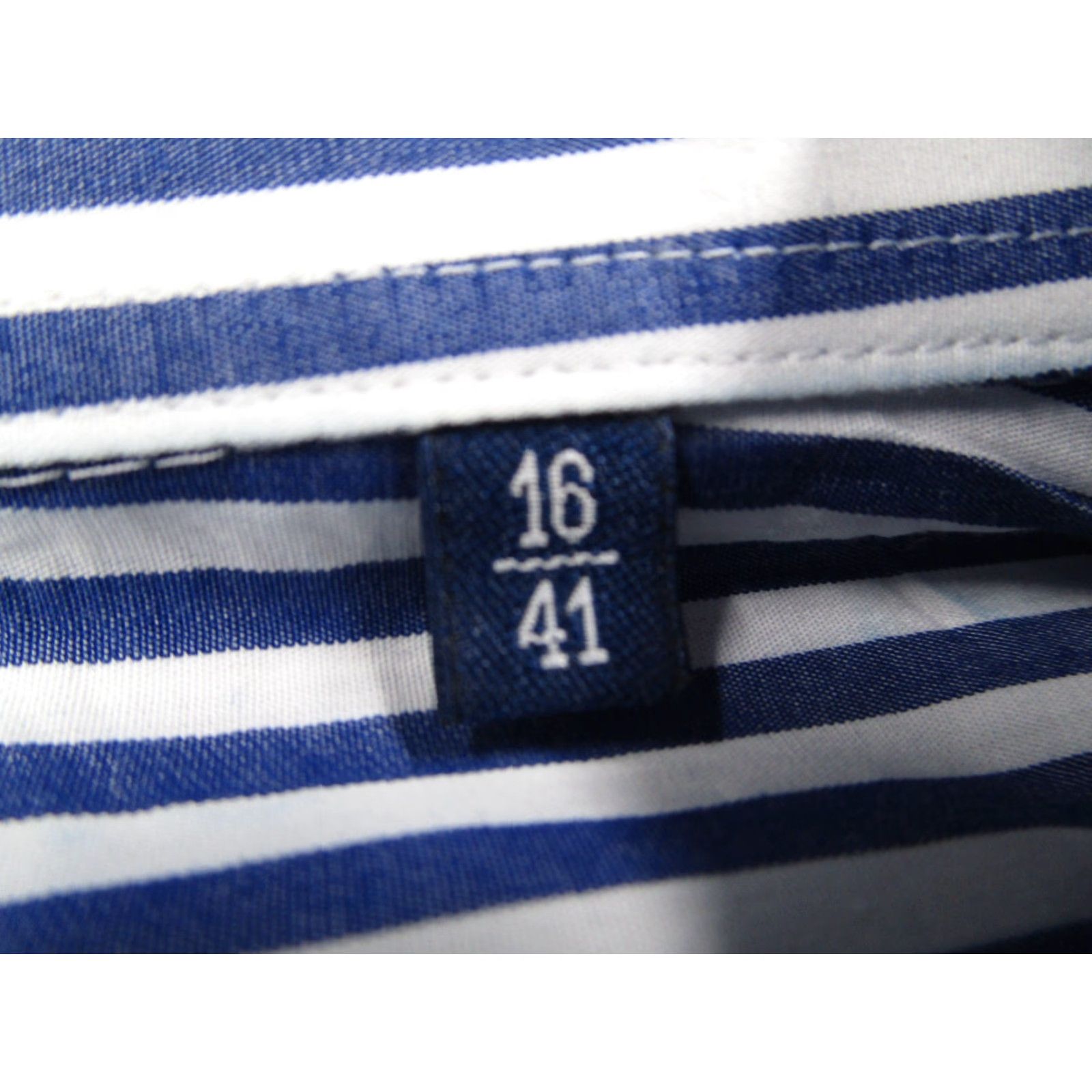 Vintage Spada Dress Shirt Mens 41 Blue Luxury Collection Button Up Long Sleeve Work Shirt Size 42R - 4 Thumbnail