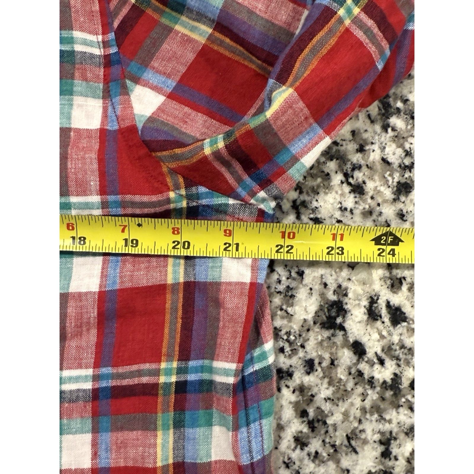 Ralph Lauren Lauren Ralph Lauren Women's Linen Plaid Button-Up Shirt Large MultiColor Casual Travel Size L / US 10 / IT 46 - 3 Thumbnail