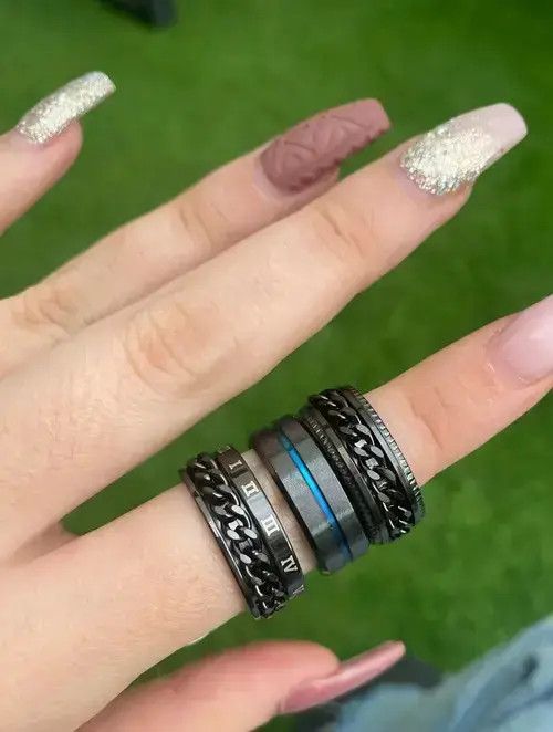 Other 3PCS Unisex Decor Rings Size ONE SIZE - 4 Thumbnail