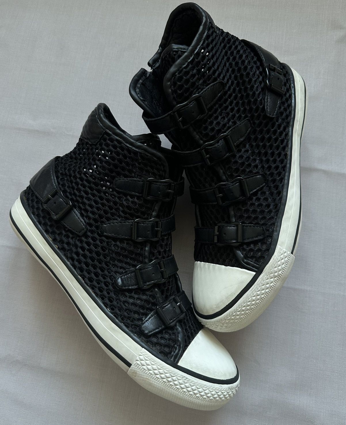 ASH Ash Vanessa mesh hi top strap buckle sneakers Size US 7 / IT 37 - 1 Thumbnail