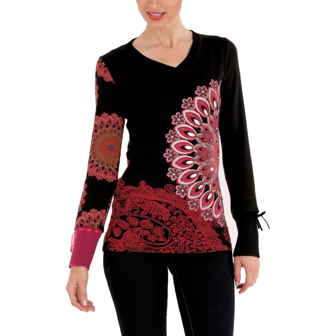 Desigual Desigual Women's Shirt W Pullover Sleeve Cotton Jersey Knit Size M / US 6-8 / IT 42-44 - 1 Thumbnail